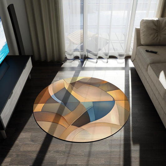 Art Underfoot: 5 Ways to Elevate Your Space with the Abstract Round Rug – Modern Chenille Area Rug, 60-Inch