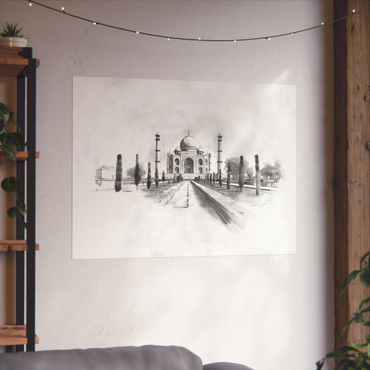 How to Elevate Your Interiors with the Taj Mahal Pencil Sketch Art Print: A Guide to Timeless Monochrome Decor