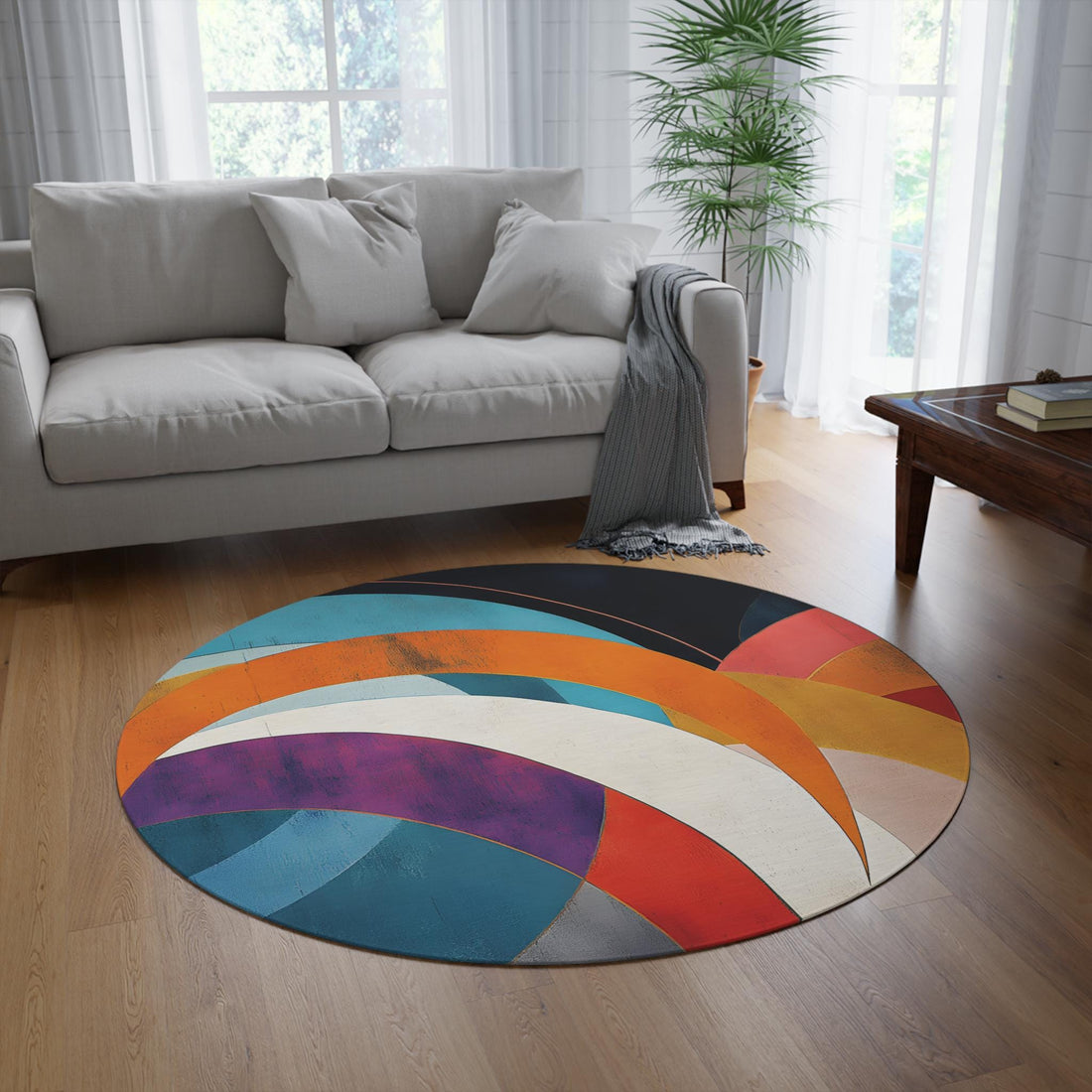 Transform Your Home with the Modern Abstract Round Rug: A Masterclass in Dopamine Decor