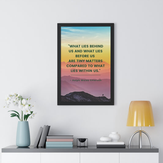 Designing a Sanctuary of Strength: How to Style the Framed Emerson Quote Wall Art for a Motivational Home Office