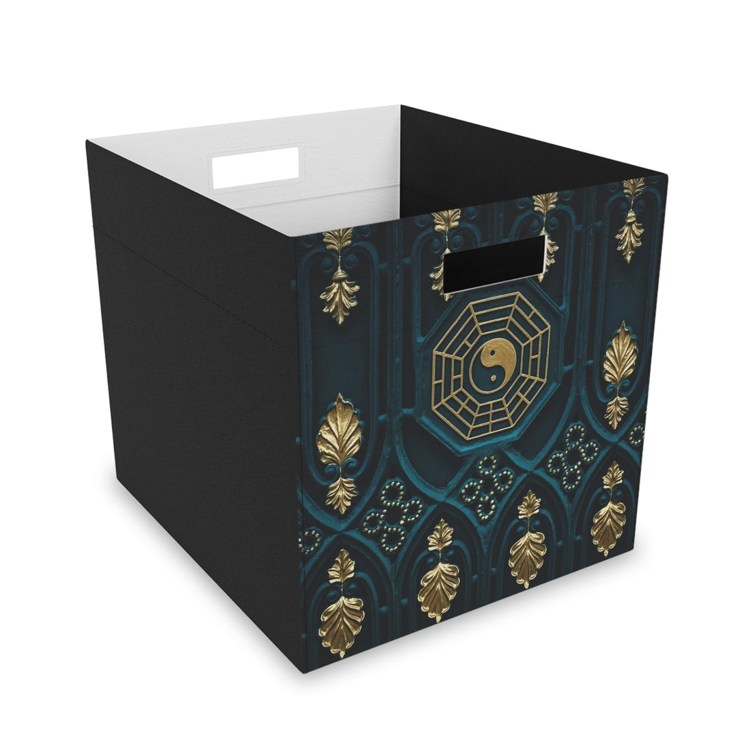 Elevate Your Home Organization: Styling the Decorative Felt Storage Bin | Turquoise Gold Baroque Basket for a Luxurious Look