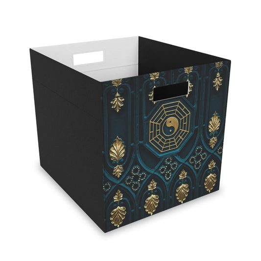 Elevate Your Home Organization: Styling the Decorative Felt Storage Bin | Turquoise Gold Baroque Basket for a Luxurious Look