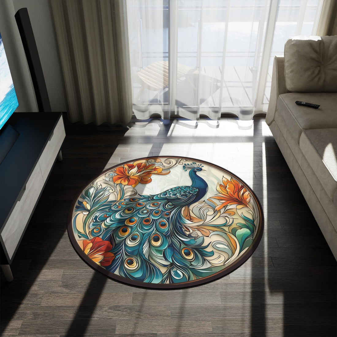 Unleash Majestic Elegance: Styling Your Home with the Peacock Round Rug