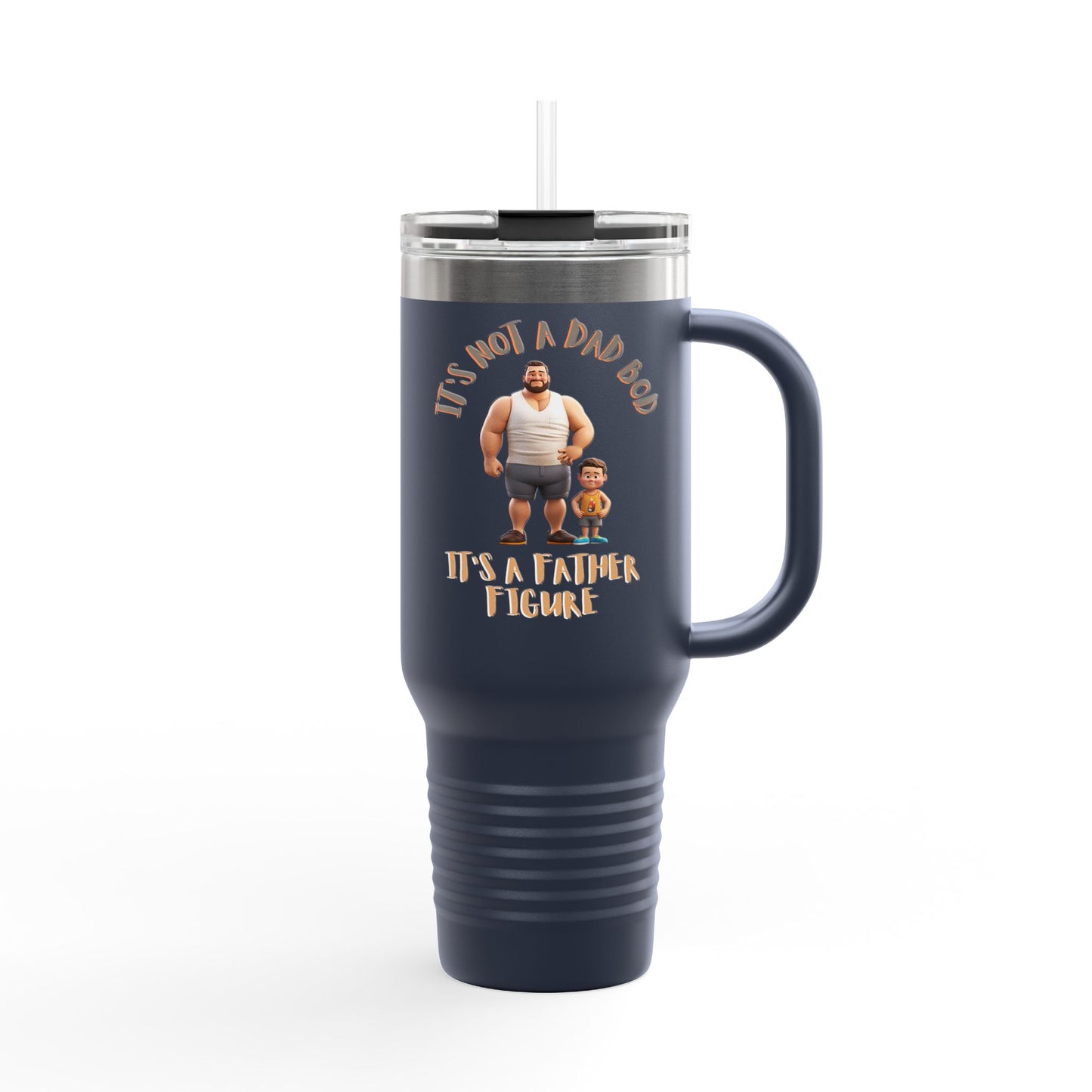 40oz Insulated Stainless Steel Travel Mug – Spill-Proof, BPA-Free & Funny Dad Bod Gift