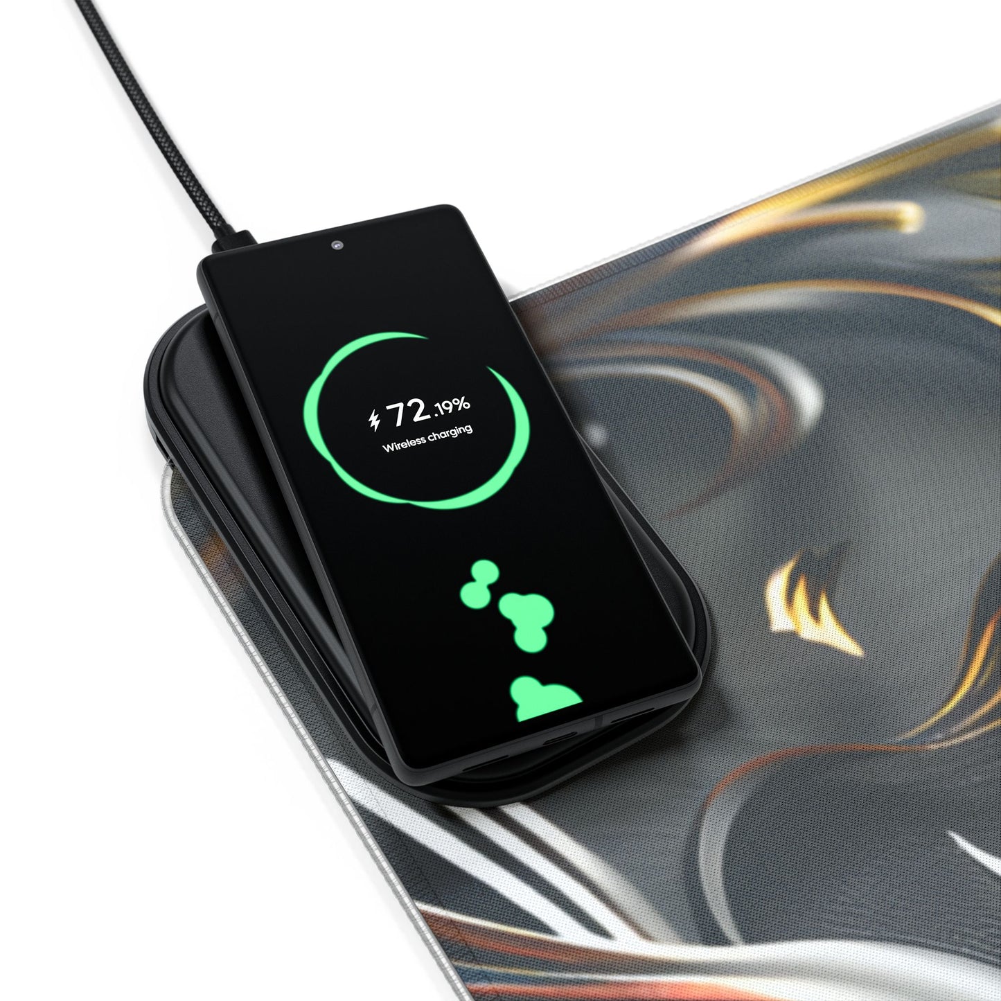 RGB Gaming Mouse Pad with Wireless Charging | Inspirational Serenity Quote XL Desk Mat