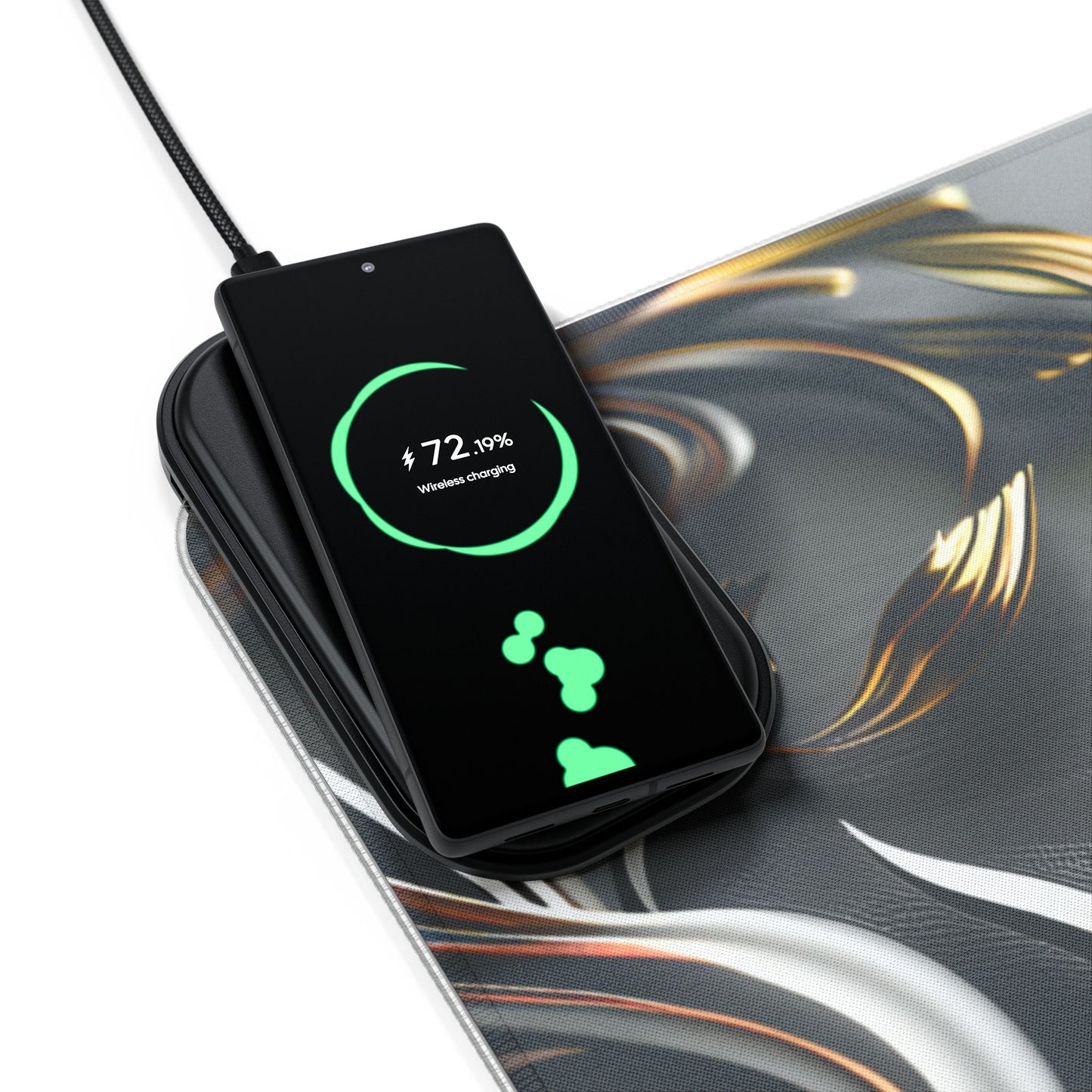 RGB Gaming Mouse Pad with Wireless Charging | Inspirational Serenity Quote XL Desk Mat