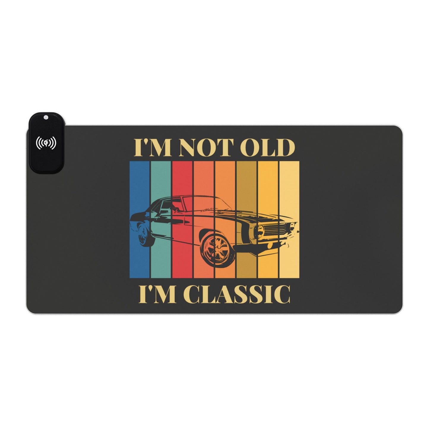 Vintage Car RGB Gaming Mouse Pad with Wireless Charging