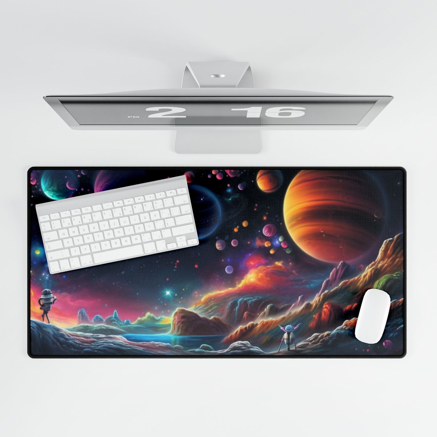 Space Themed Desk Mat | Large Galaxy Desk Pad for Gaming & Office | Cosmic Astronaut Mousepad