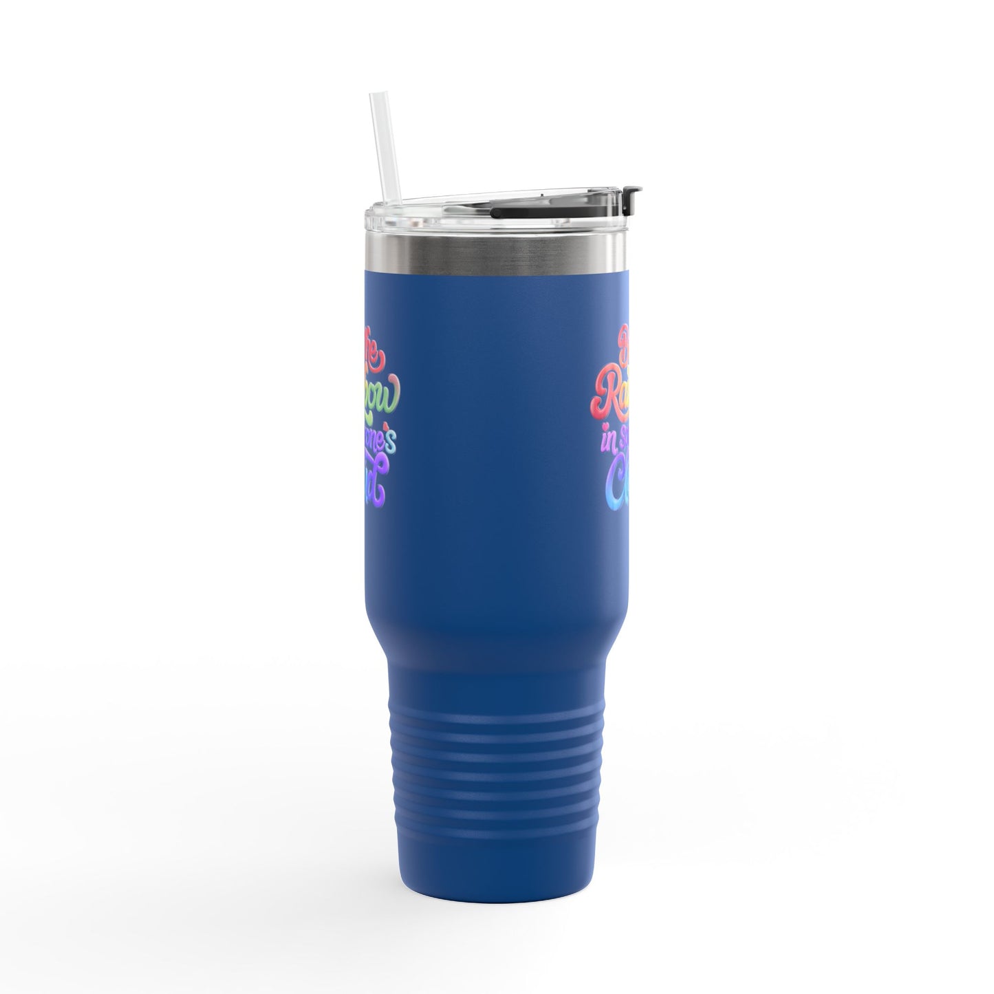 40oz Insulated Travel Mug – Stainless Steel, Spill-Proof, Motivational Rainbow Design