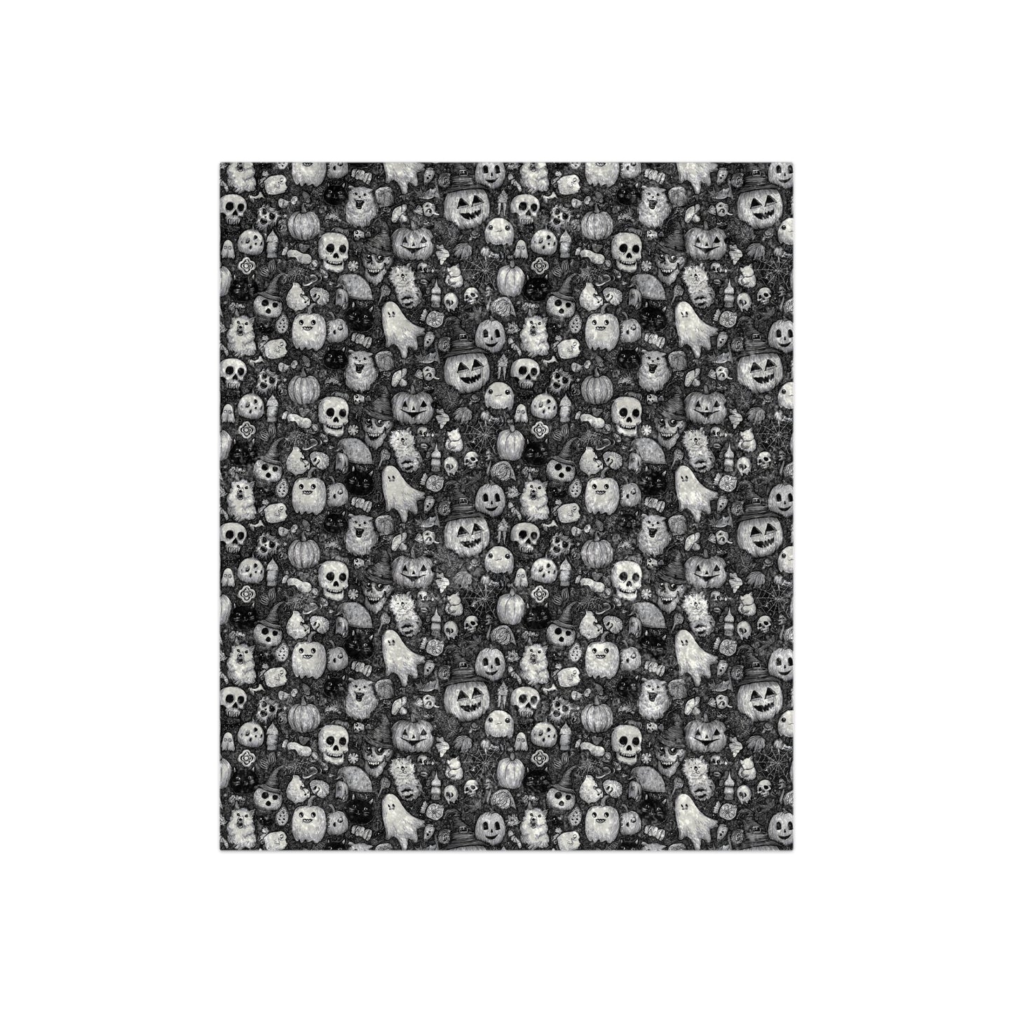 Spooky Crushed Velvet Blanket, Cozy Throw for Halloween, Soft Home Decor, Perfect for Fall, Unique Gift Idea for Horror Fans