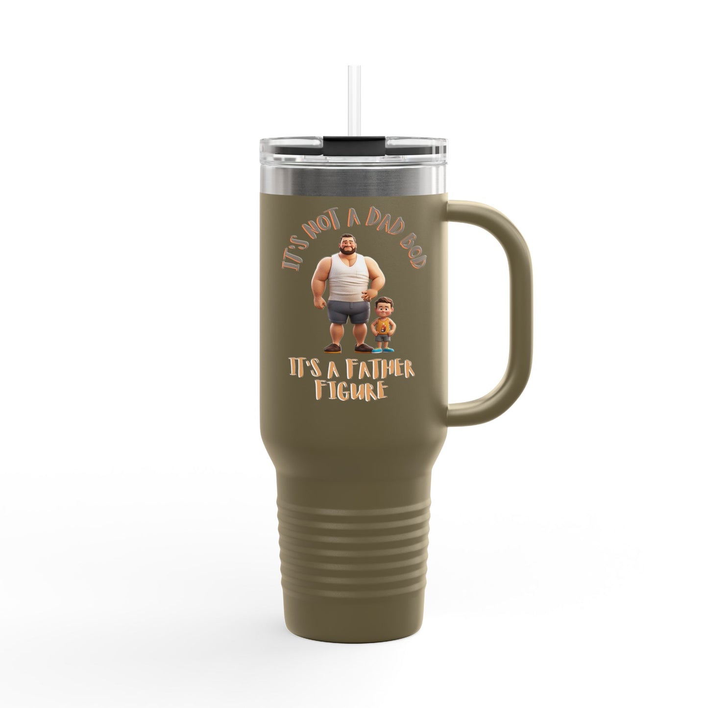 40oz Insulated Stainless Steel Travel Mug – Spill-Proof, BPA-Free & Funny Dad Bod Gift