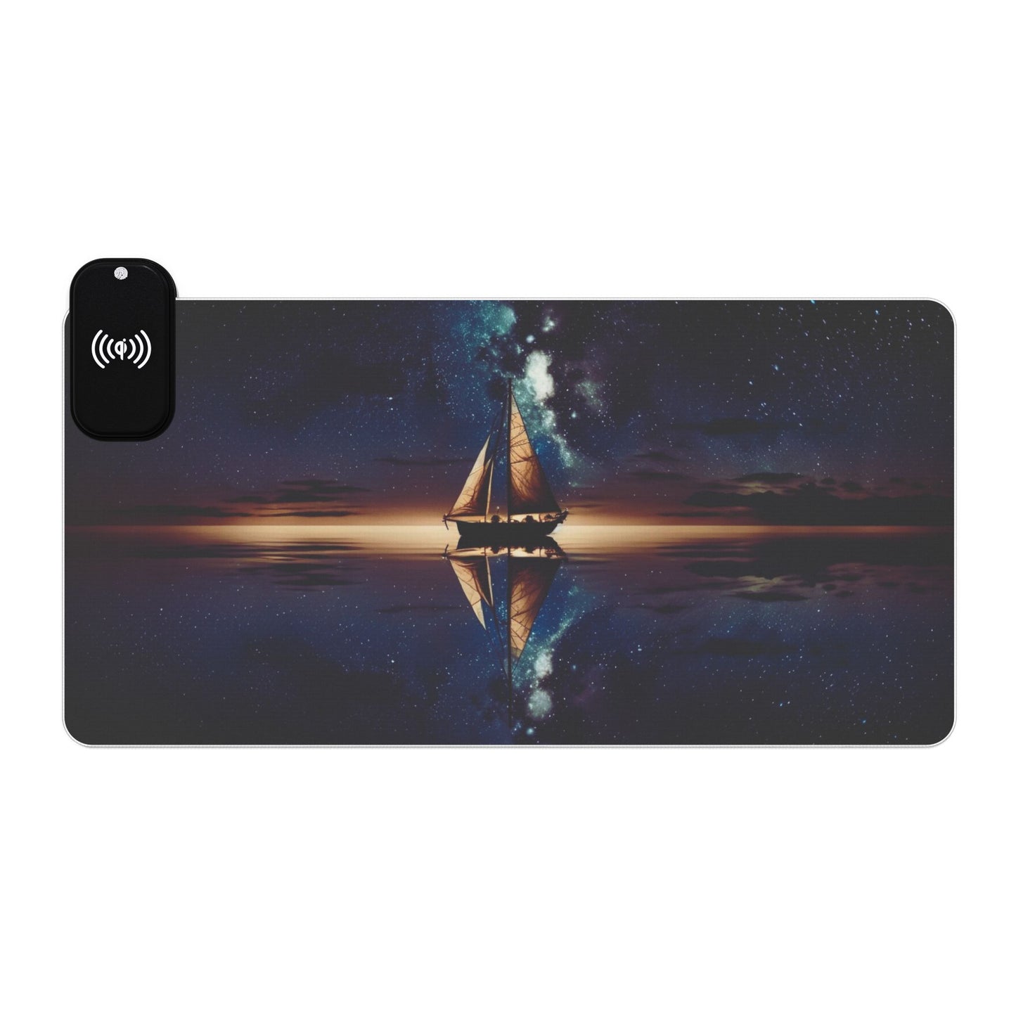 RGB Gaming Mouse Pad: Qi Wireless Charging, Starry Night Design