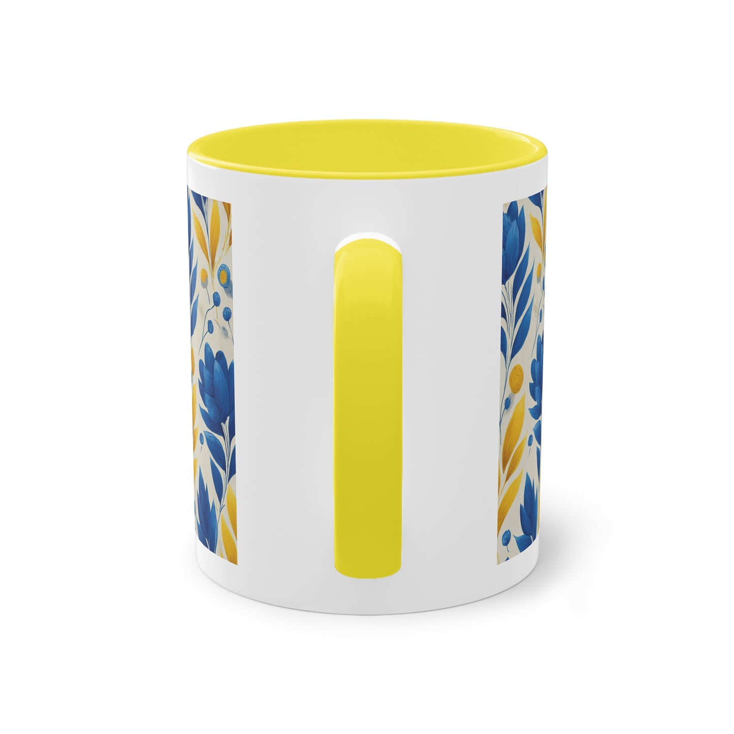 Floral Two-Tone Coffee Mug, Perfect for Home or Office, Gift for Coffee Lovers, Unique Kitchen Decor, Ideal for Birthdays, Mother's Day