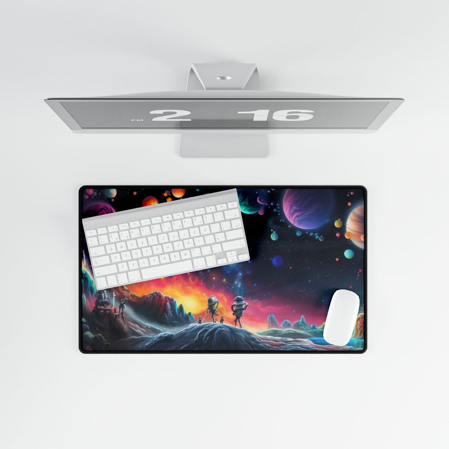 Space Themed Desk Mat | Large Galaxy Desk Pad for Gaming & Office | Cosmic Astronaut Mousepad
