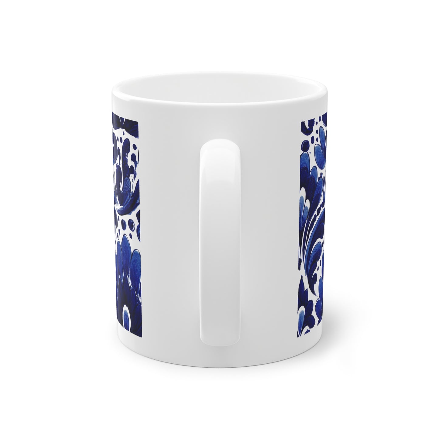 Elegant Floral Standard Mug, 11oz - Perfect for Home, Office, Gift, Coffee Lover, Blue Decor