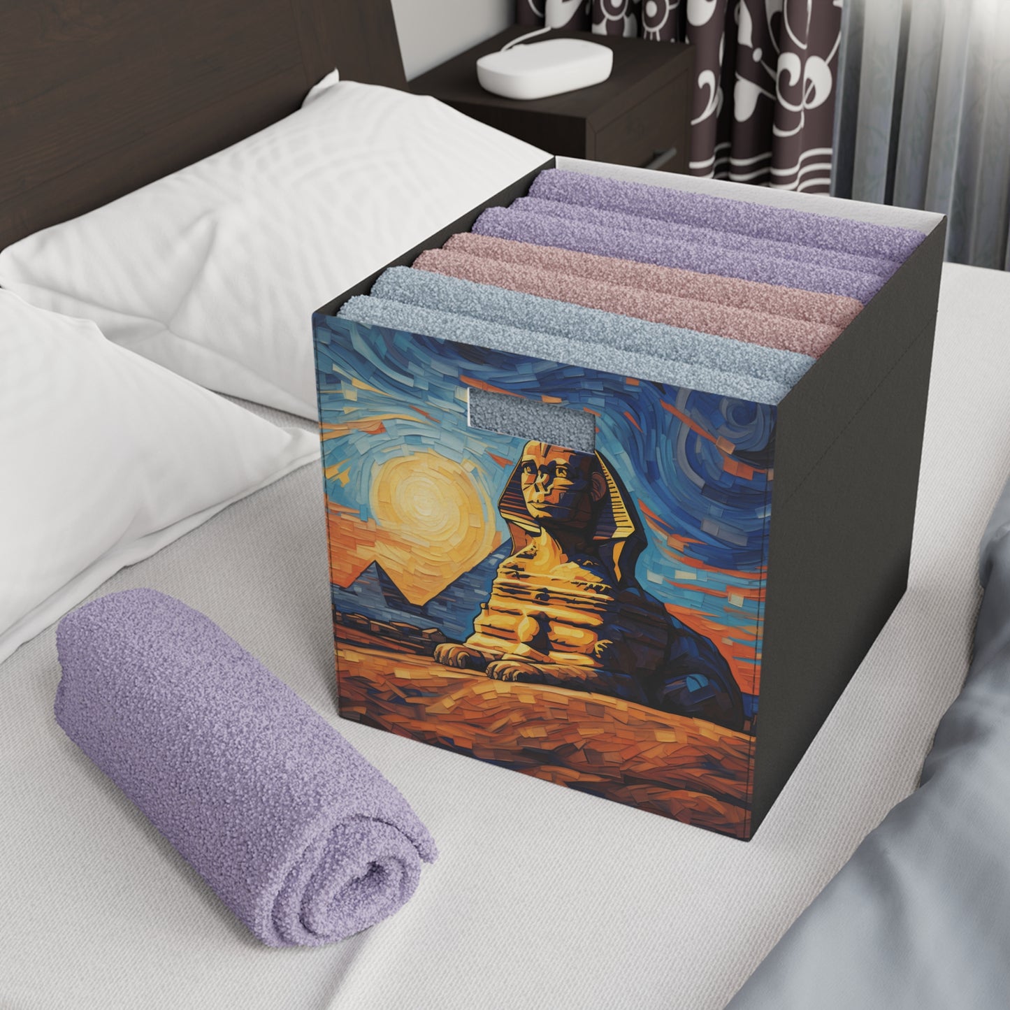 Starry night inspired Egypt landmarks design -  Felt Storage Box
