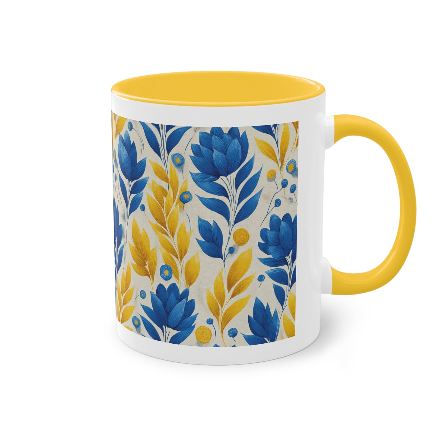 Floral Two-Tone Coffee Mug, Perfect for Home or Office, Gift for Coffee Lovers, Unique Kitchen Decor, Ideal for Birthdays, Mother's Day