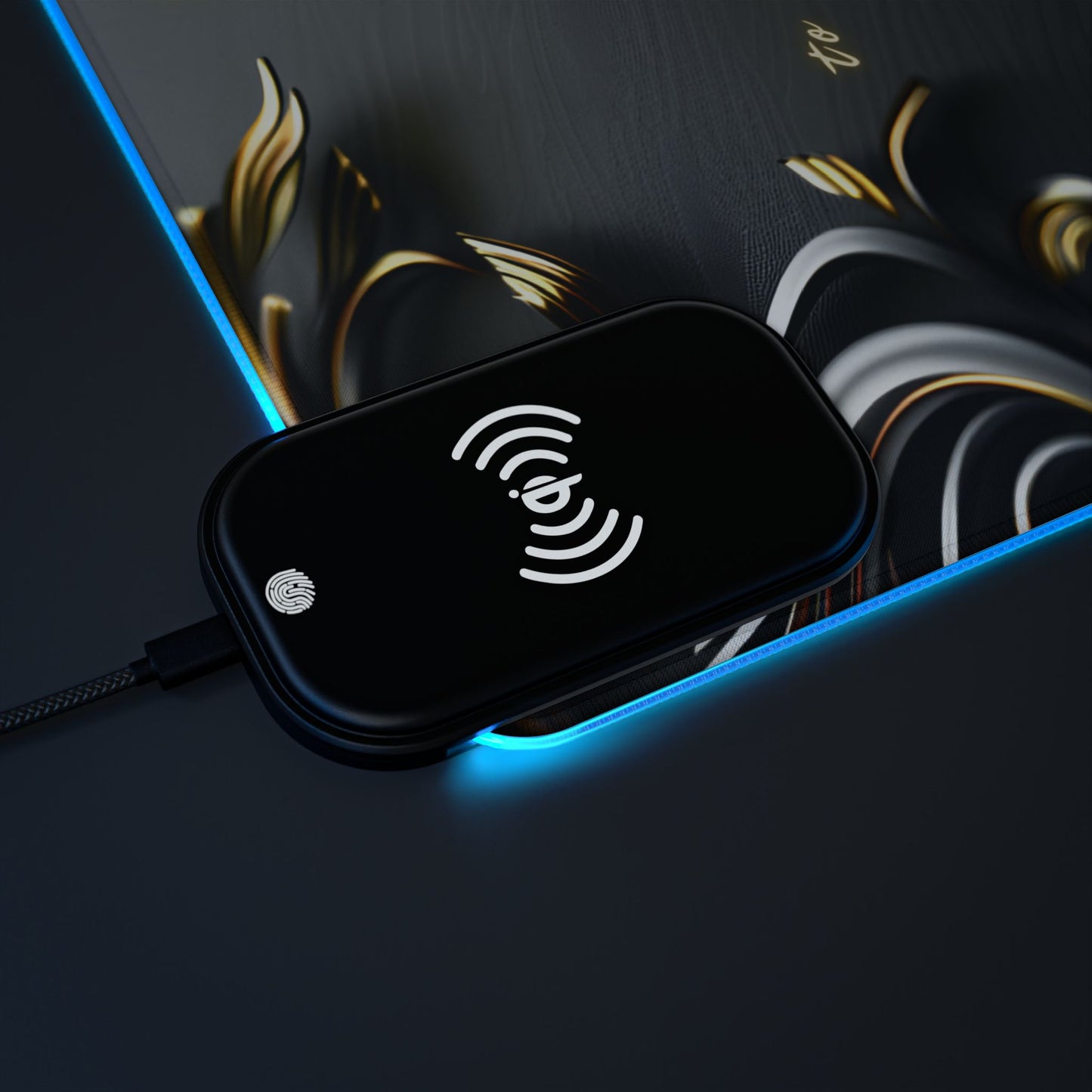 RGB Gaming Mouse Pad with Wireless Charging | Inspirational Serenity Quote XL Desk Mat