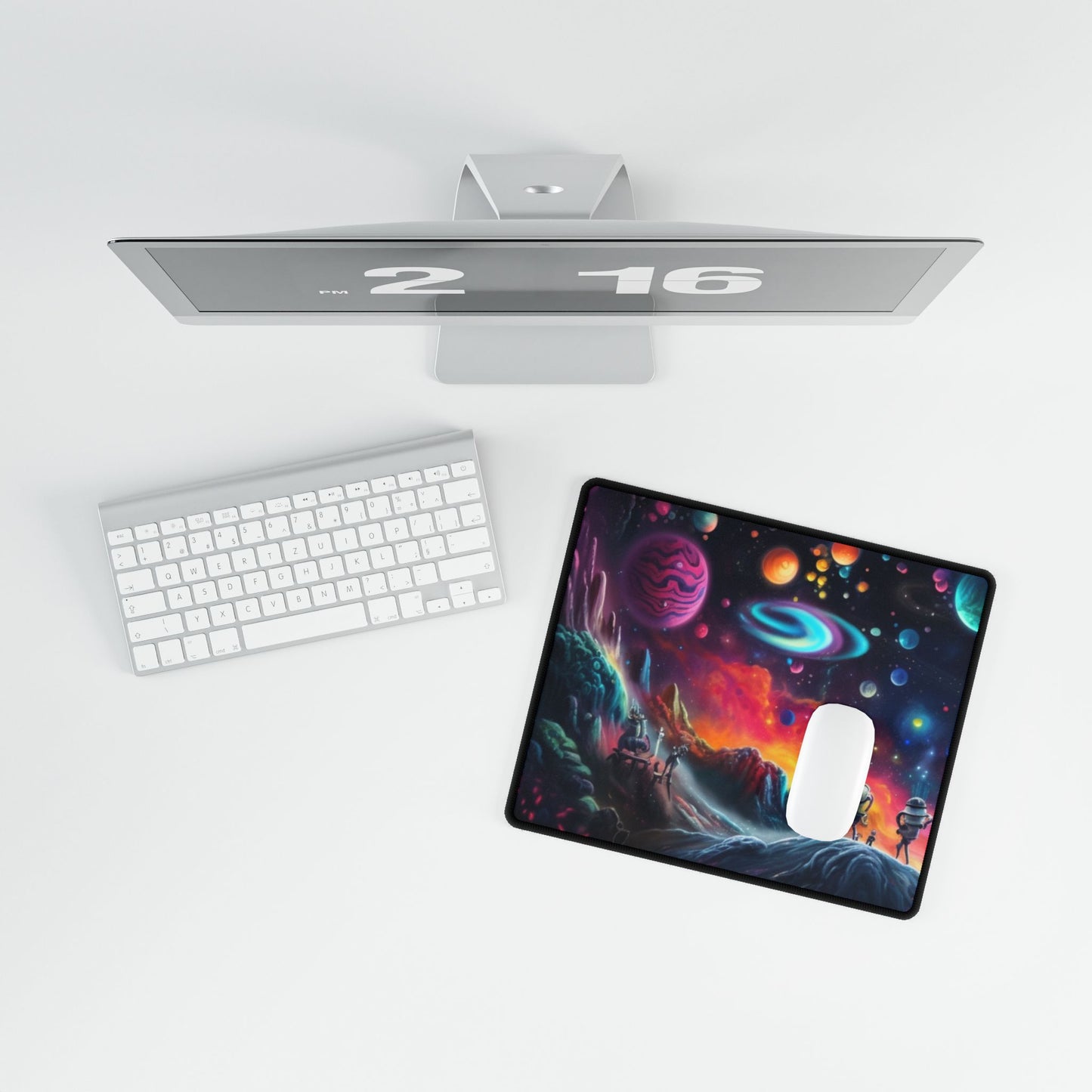 Space Themed Desk Mat | Large Galaxy Desk Pad for Gaming & Office | Cosmic Astronaut Mousepad