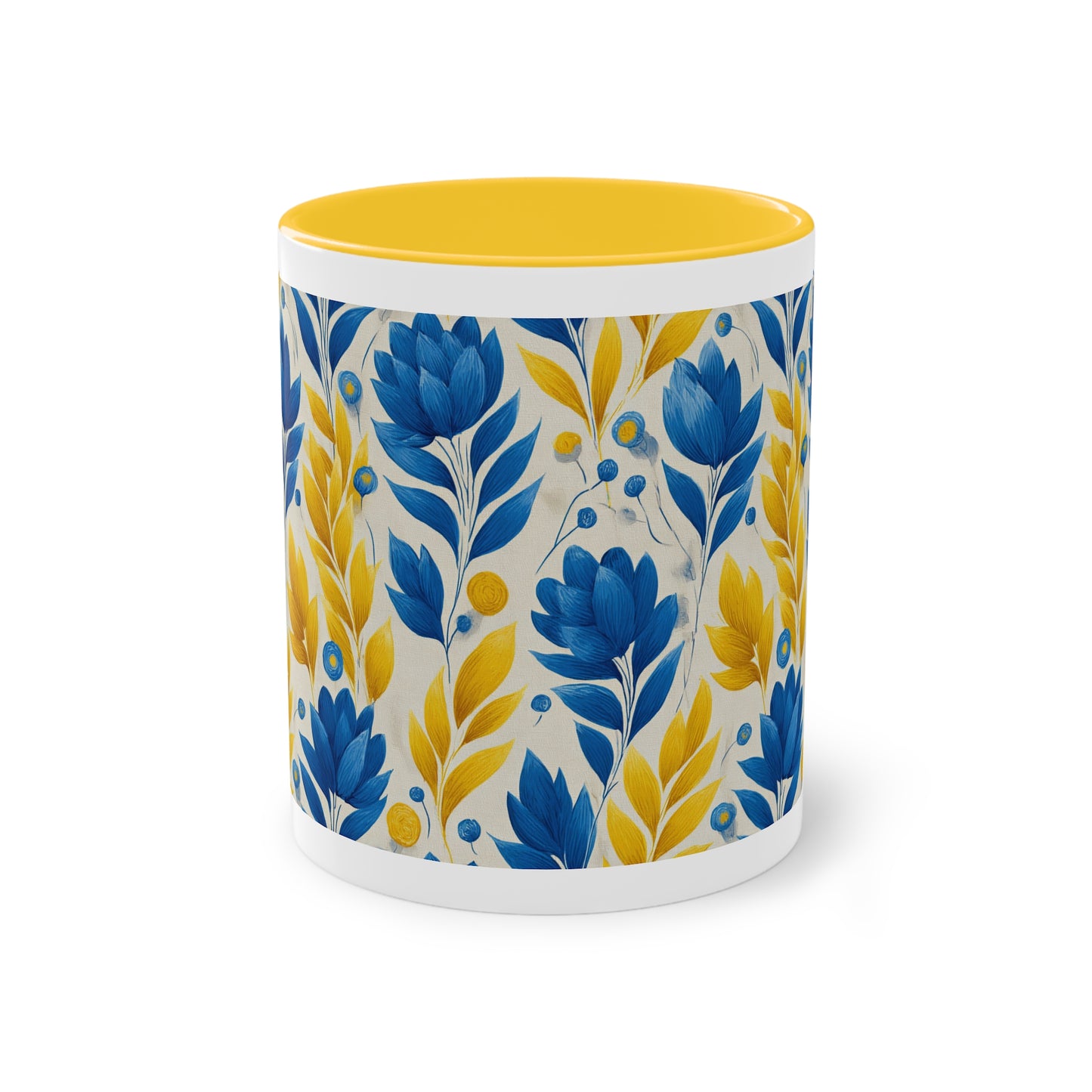Floral Two-Tone Coffee Mug, Perfect for Home or Office, Gift for Coffee Lovers, Unique Kitchen Decor, Ideal for Birthdays, Mother's Day
