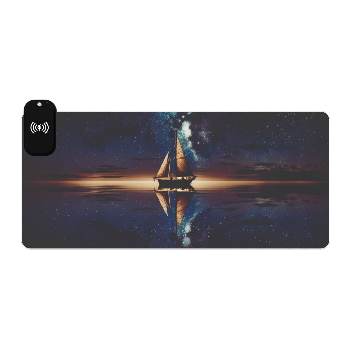 RGB Gaming Mouse Pad: Qi Wireless Charging, Starry Night Design