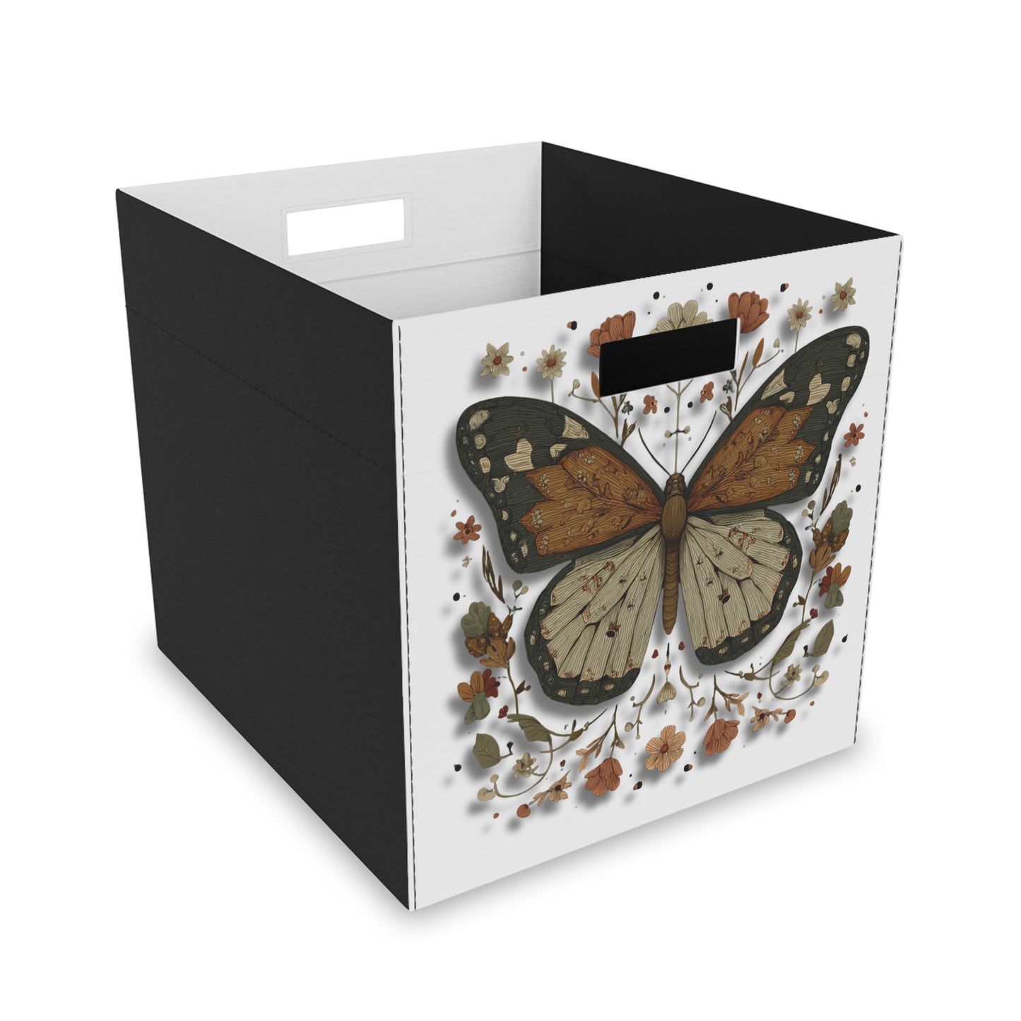 Butterfly Felt Storage Box, Decorative Organizing Bins, Boho Storage Baskets, Home Décor, Gift for Nature Lovers