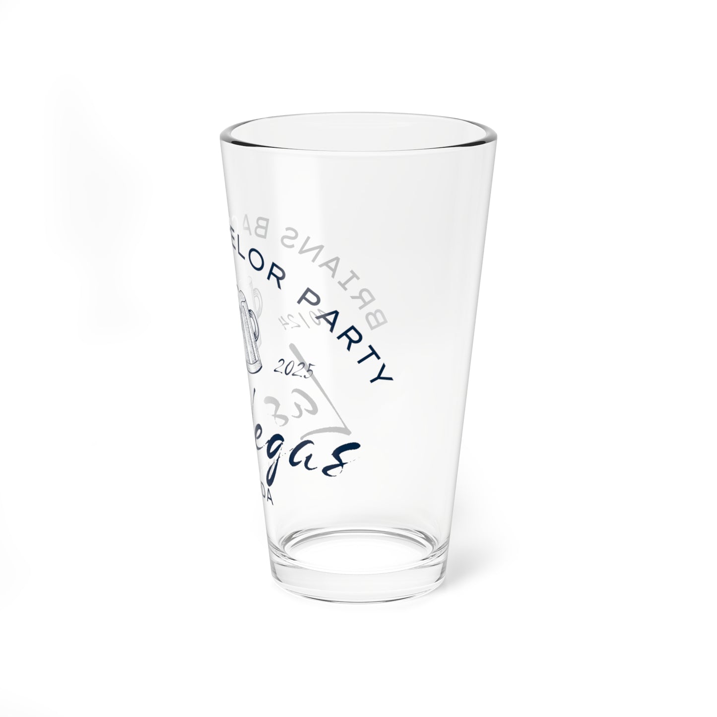 Personalized Bachelor Party Mixing Glass | Custom Groomsman Gift & Wedding Favor | 16oz Barware