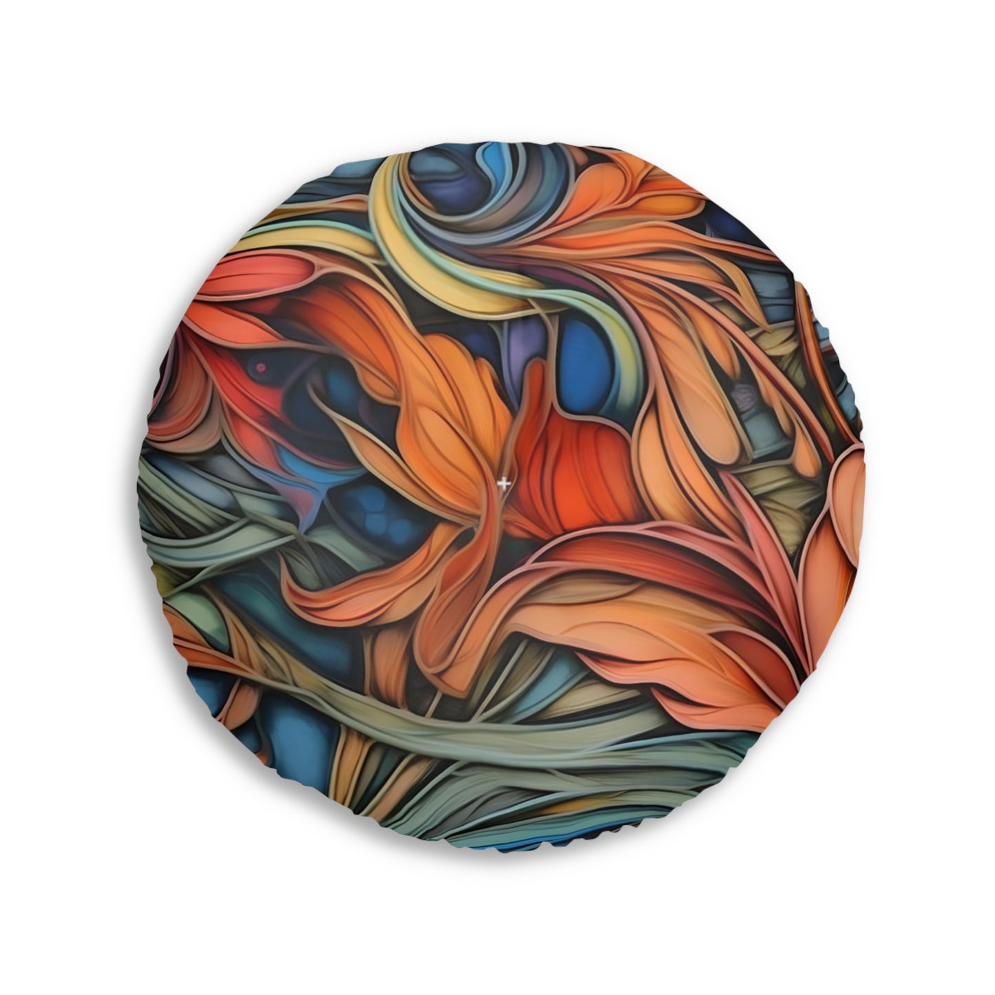 Tufted Floor Pillow | Round  Cushion, Bohemian Accent, Living Room Seating, Gift