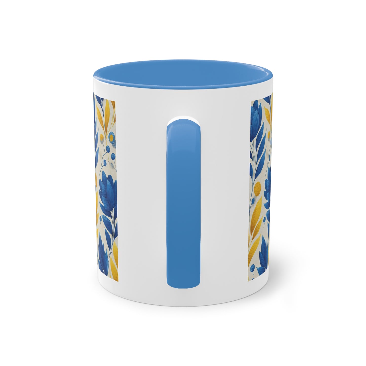 Floral Two-Tone Coffee Mug, Perfect for Home or Office, Gift for Coffee Lovers, Unique Kitchen Decor, Ideal for Birthdays, Mother's Day