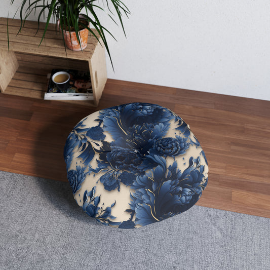 Tufted Floor Pillow | Round  Cushion, Bohemian Accent, Living Room Seating, Gift