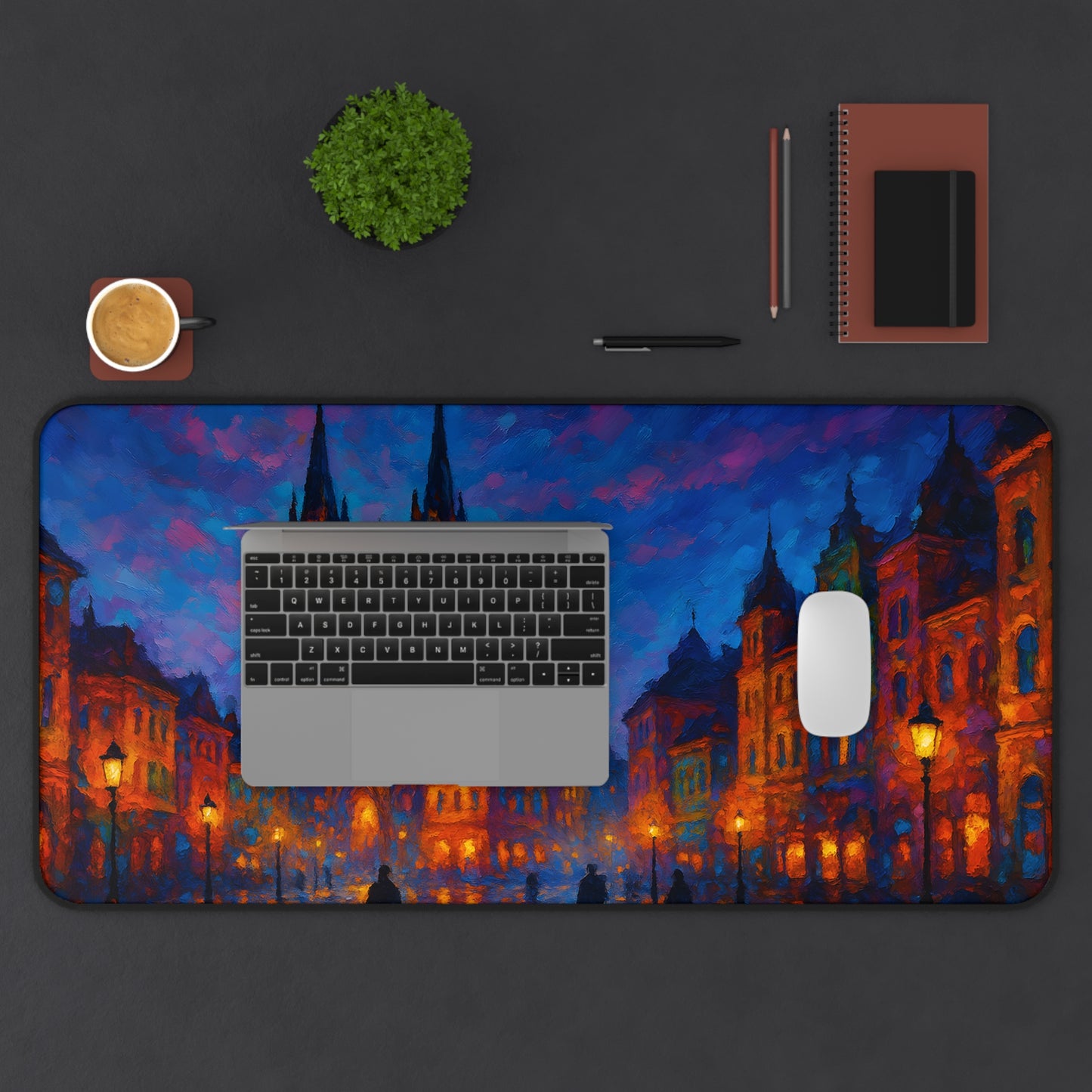 Artistic Cityscape Desk Mat, Office Decor, Gaming Mat, Creative Workspace Accessories, Desk Accessories for Home & Office