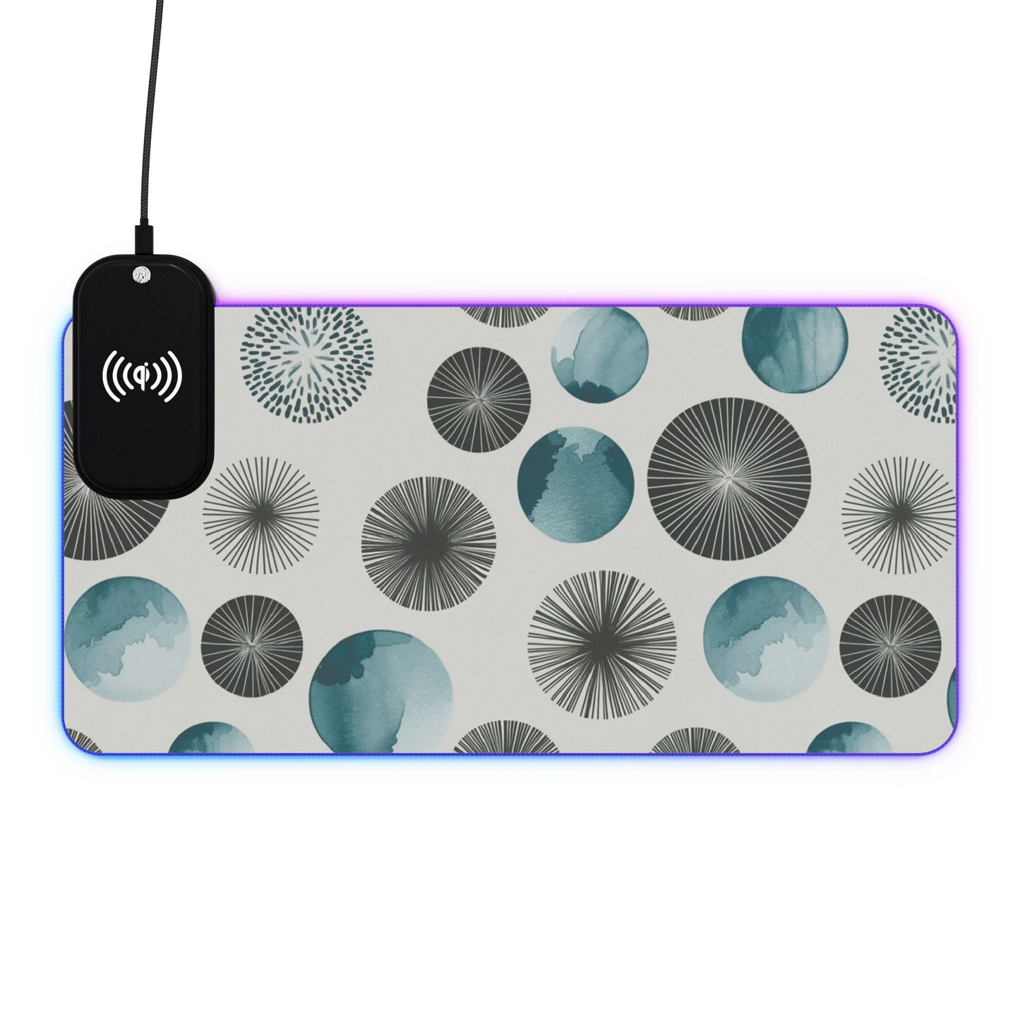 Wireless Charging RGB Gaming Mouse Pad with LED Lighting - Stylish Qi-Compatible Accessory