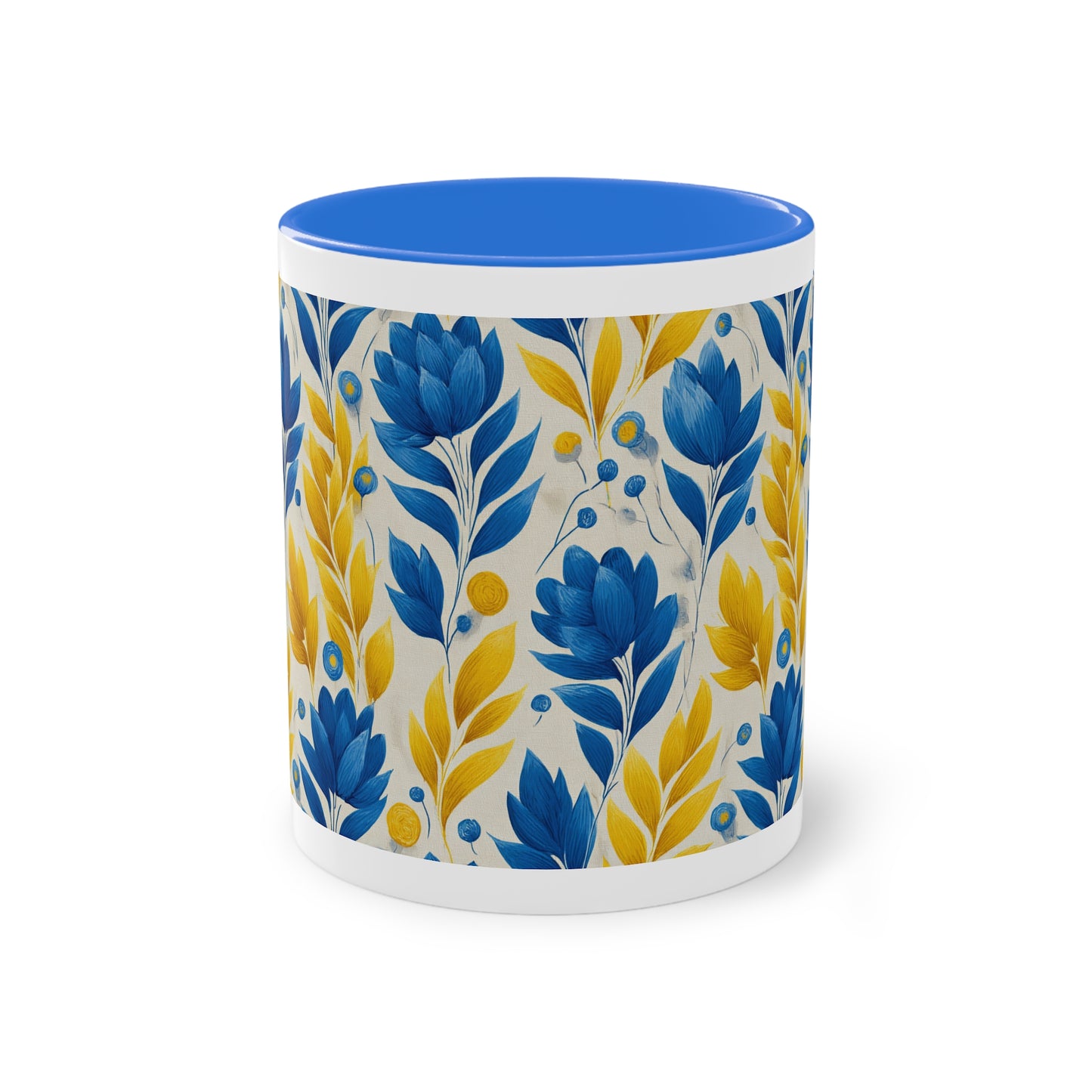 Floral Two-Tone Coffee Mug, Perfect for Home or Office, Gift for Coffee Lovers, Unique Kitchen Decor, Ideal for Birthdays, Mother's Day