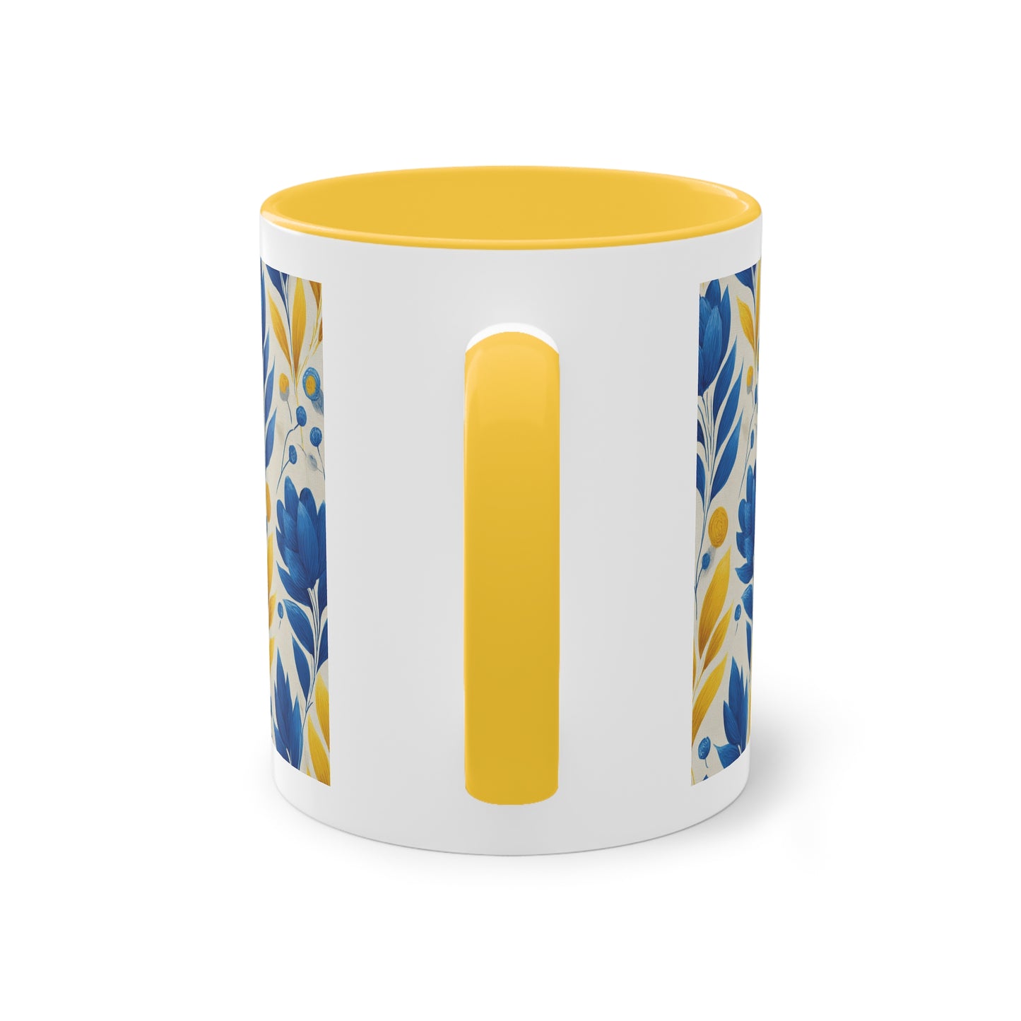 Floral Two-Tone Coffee Mug, Perfect for Home or Office, Gift for Coffee Lovers, Unique Kitchen Decor, Ideal for Birthdays, Mother's Day