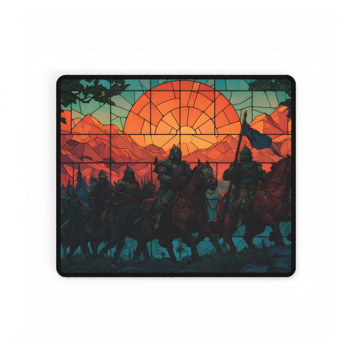 Viking Horsemen Sunset Desk Mat | Nordic Saga Landscape Mouse Pad