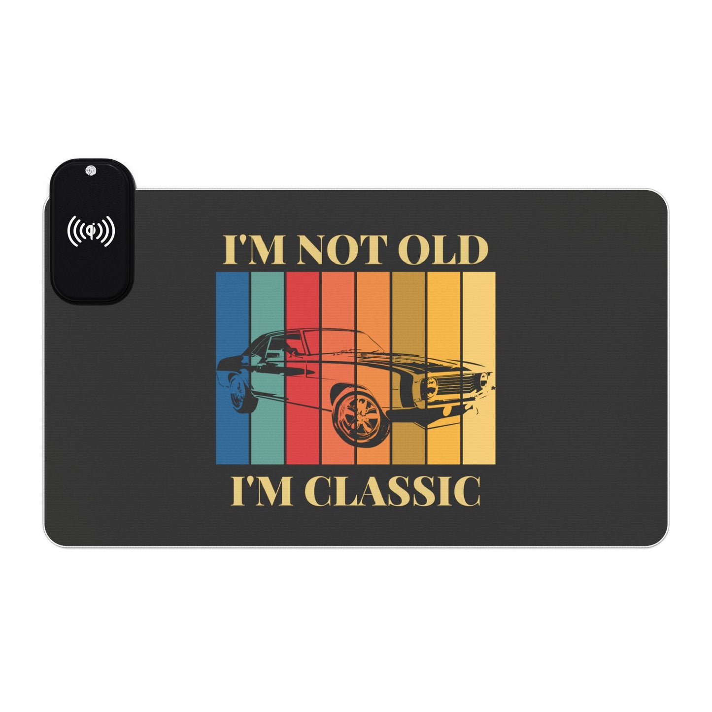 Vintage Car RGB Gaming Mouse Pad with Wireless Charging
