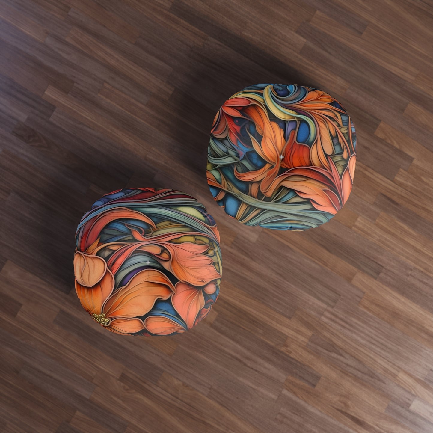 Tufted Floor Pillow | Round  Cushion, Bohemian Accent, Living Room Seating, Gift