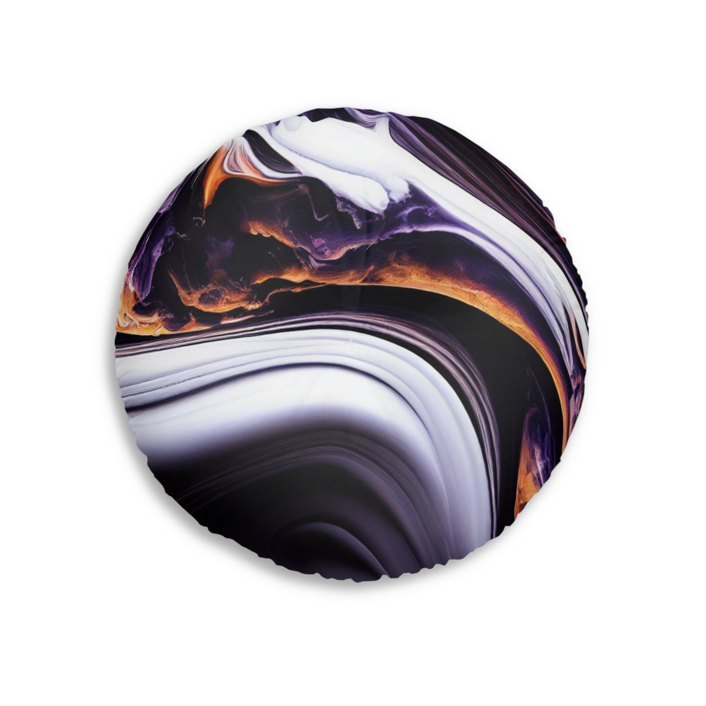 Round Tufted Floor Pillow – Galaxy Boho Pouf Cushion, Cosmic Swirl, Reversible, Two Sizes