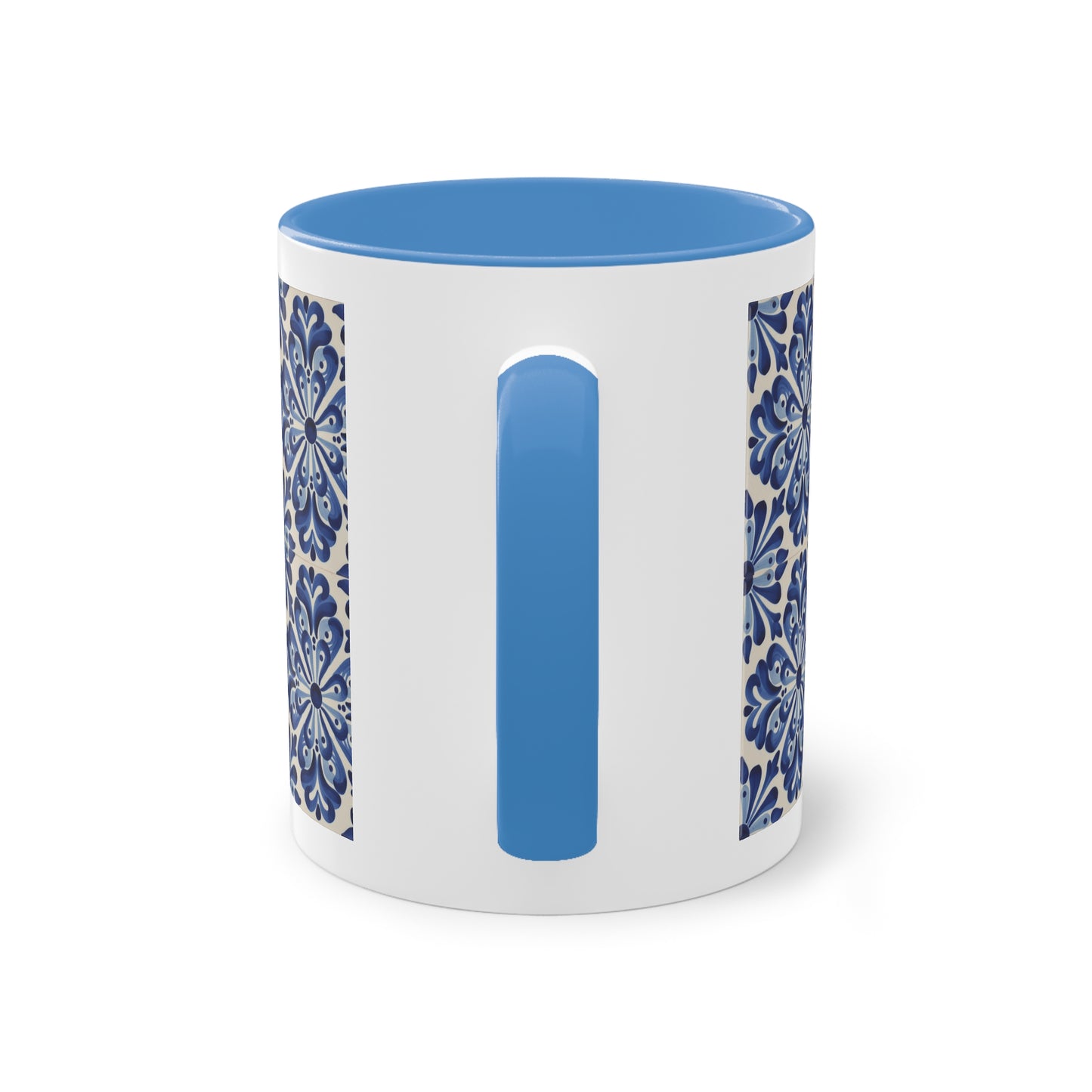 Elegant Floral Two-Tone Coffee Mug, Vibrant Kitchen Decor, Gift for Her, Tea Lover's Choice, Office Essentials, Home Beverage Holder