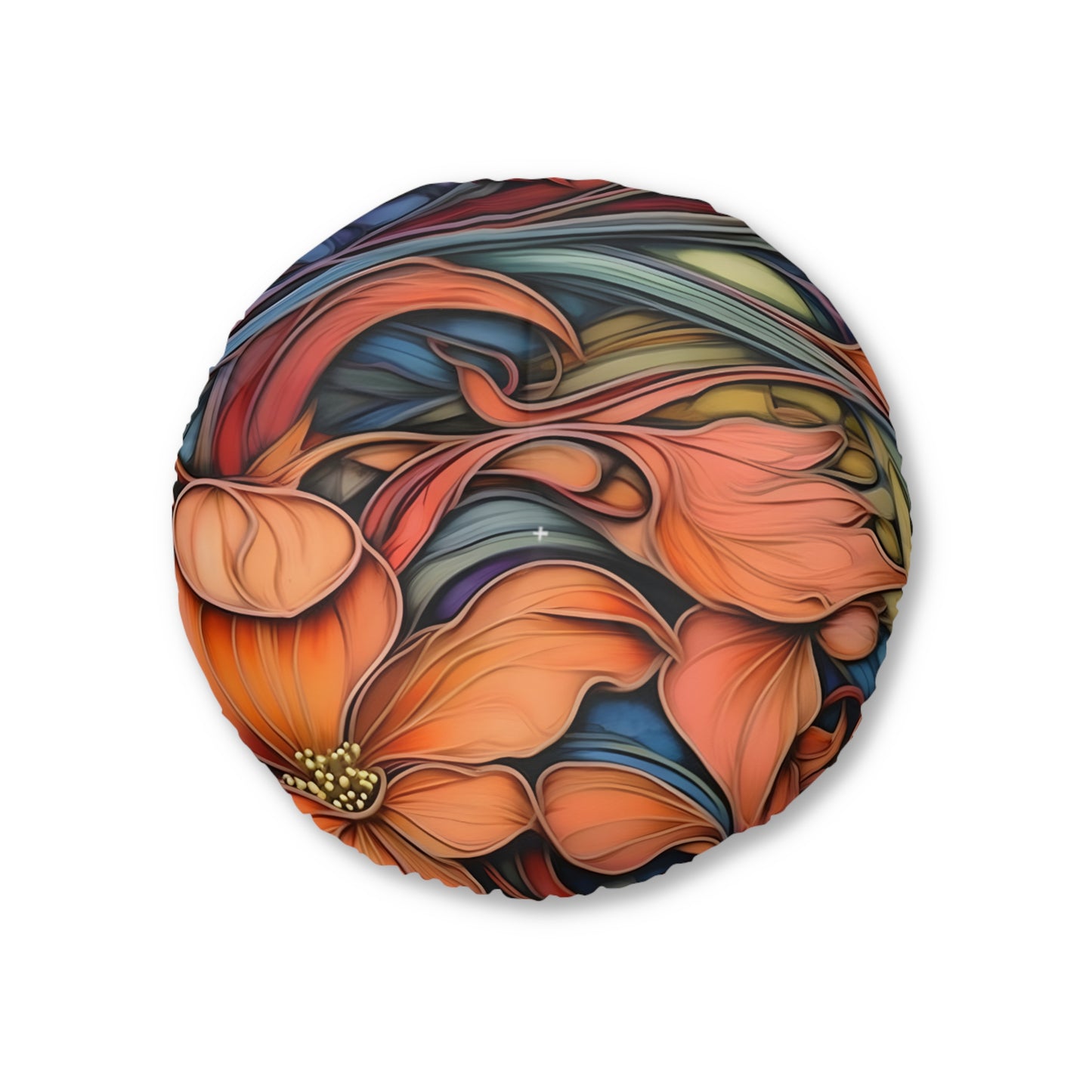 Tufted Floor Pillow | Round  Cushion, Bohemian Accent, Living Room Seating, Gift