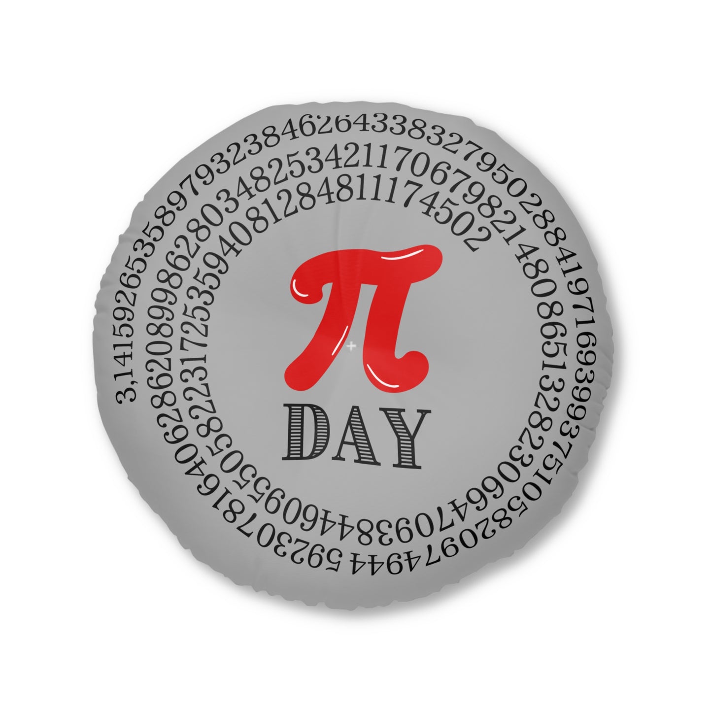 Pi Day Round Floor Pillow - Math Decor Cushion, Red Pi Symbol, Double-Sided, STEM Gift