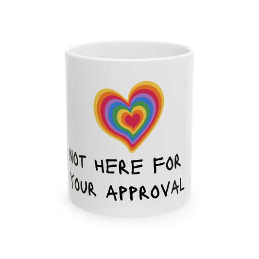 Rainbow Heart Pride Mug | LGBTQ Empowerment Coffee Cup | Inspirational Self Love Gift