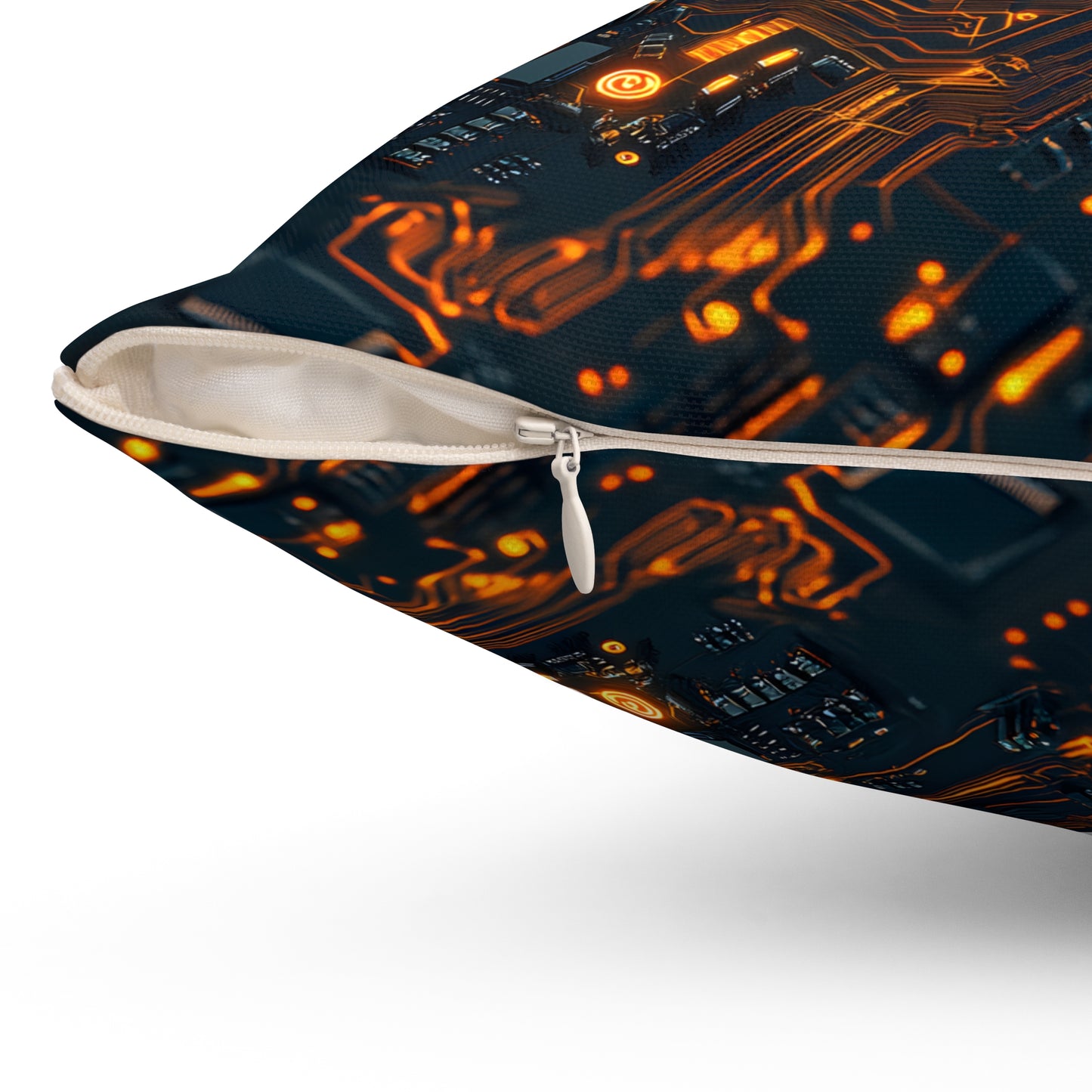 Circuit Board Throw Pillow | Modern Geometric Tech Decor | Contemporary Accent Cushion for Couch