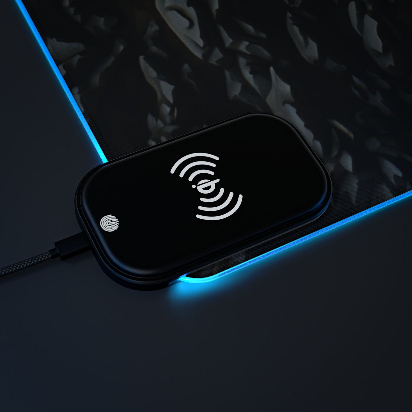 Lion Mandala RGB LED Gaming Mouse Pad with Wireless Charging