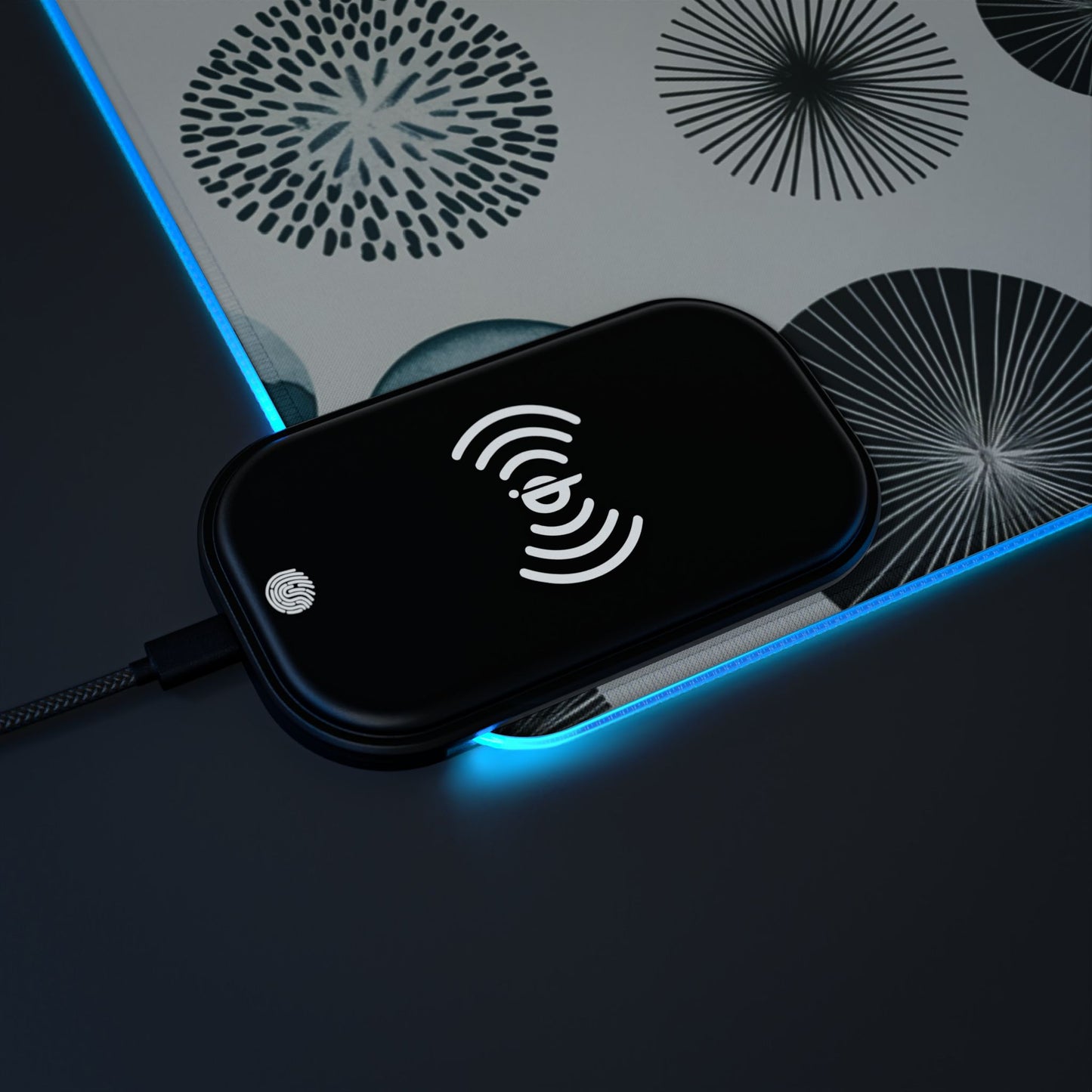 Wireless Charging RGB Gaming Mouse Pad with LED Lighting - Stylish Qi-Compatible Accessory