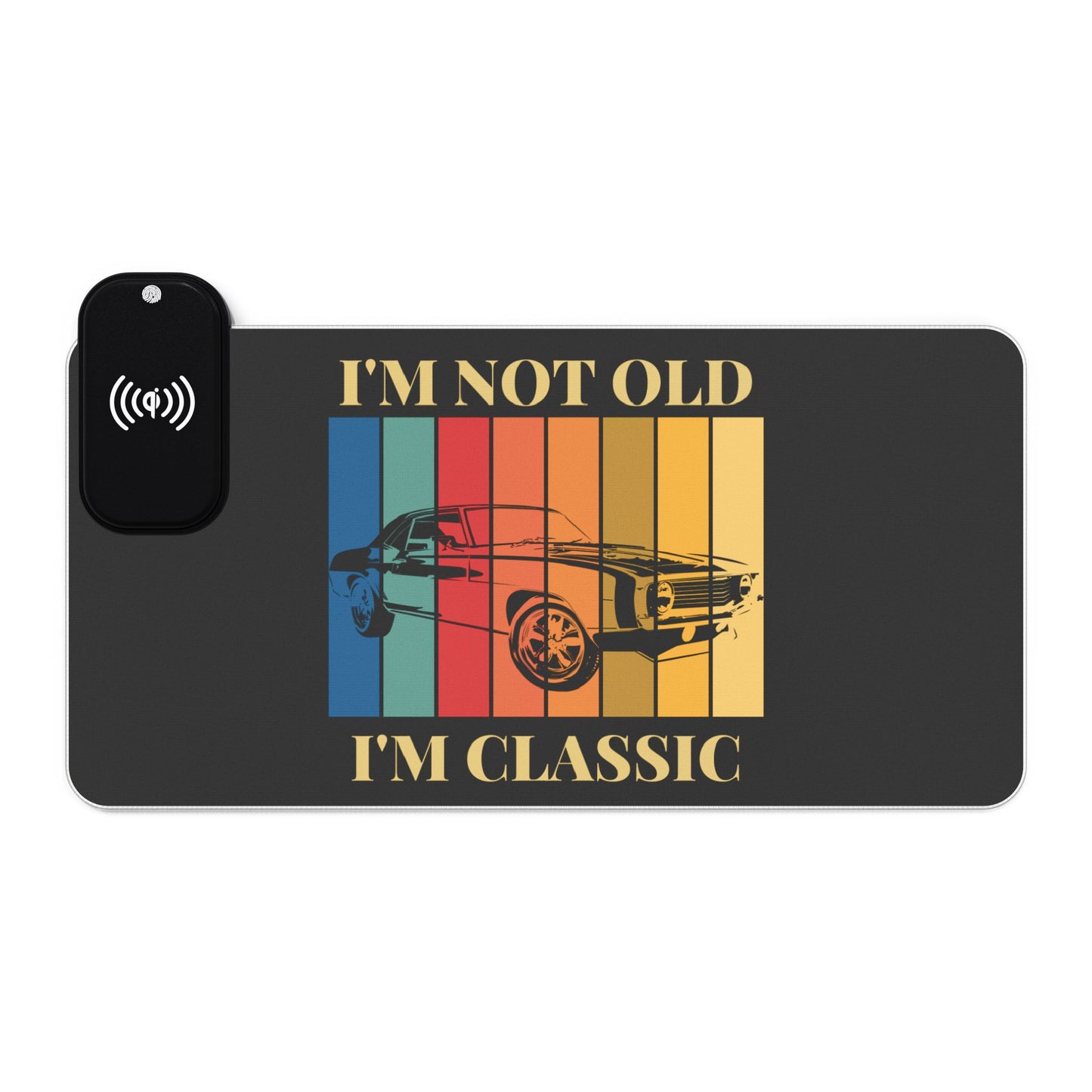 Vintage Car RGB Gaming Mouse Pad with Wireless Charging