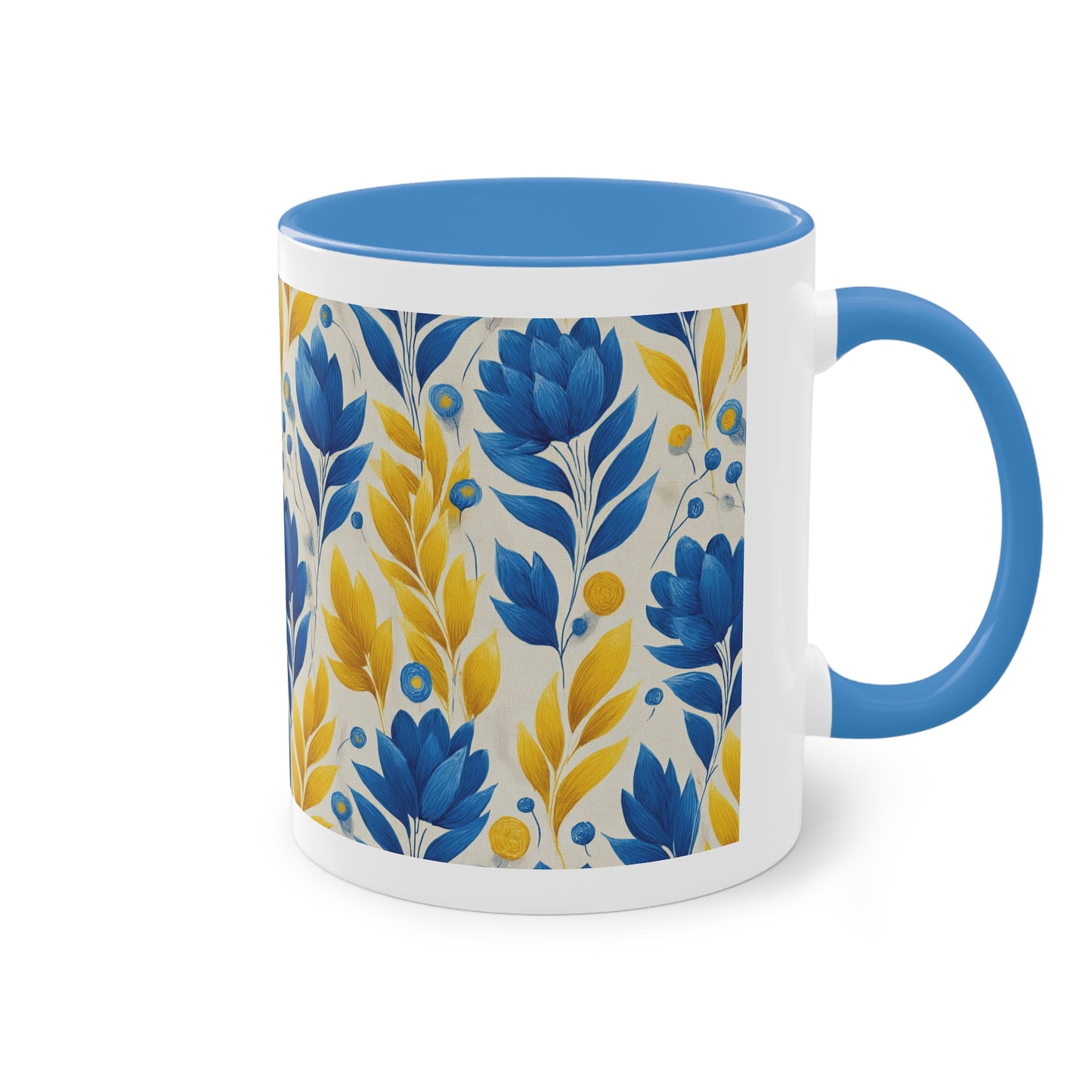 Floral Two-Tone Coffee Mug, Perfect for Home or Office, Gift for Coffee Lovers, Unique Kitchen Decor, Ideal for Birthdays, Mother's Day