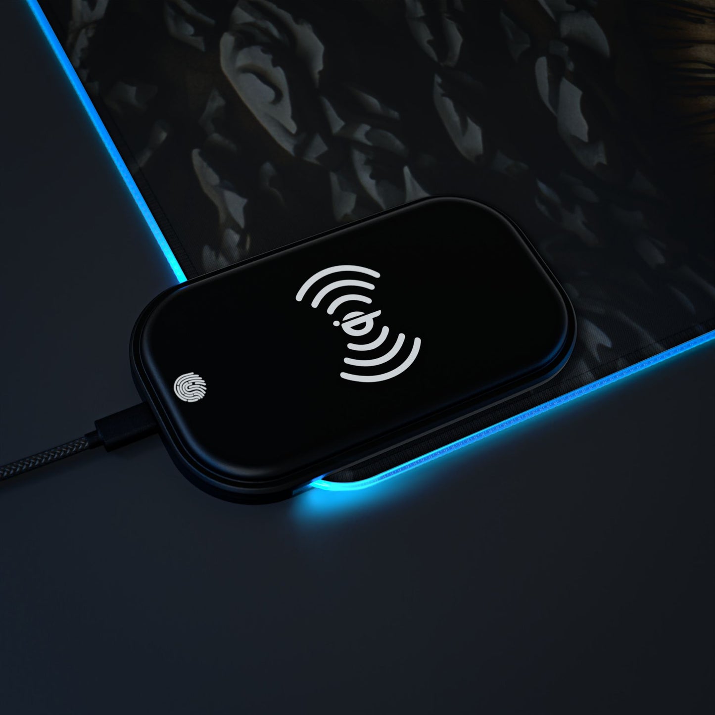 Lion Mandala RGB LED Gaming Mouse Pad with Wireless Charging