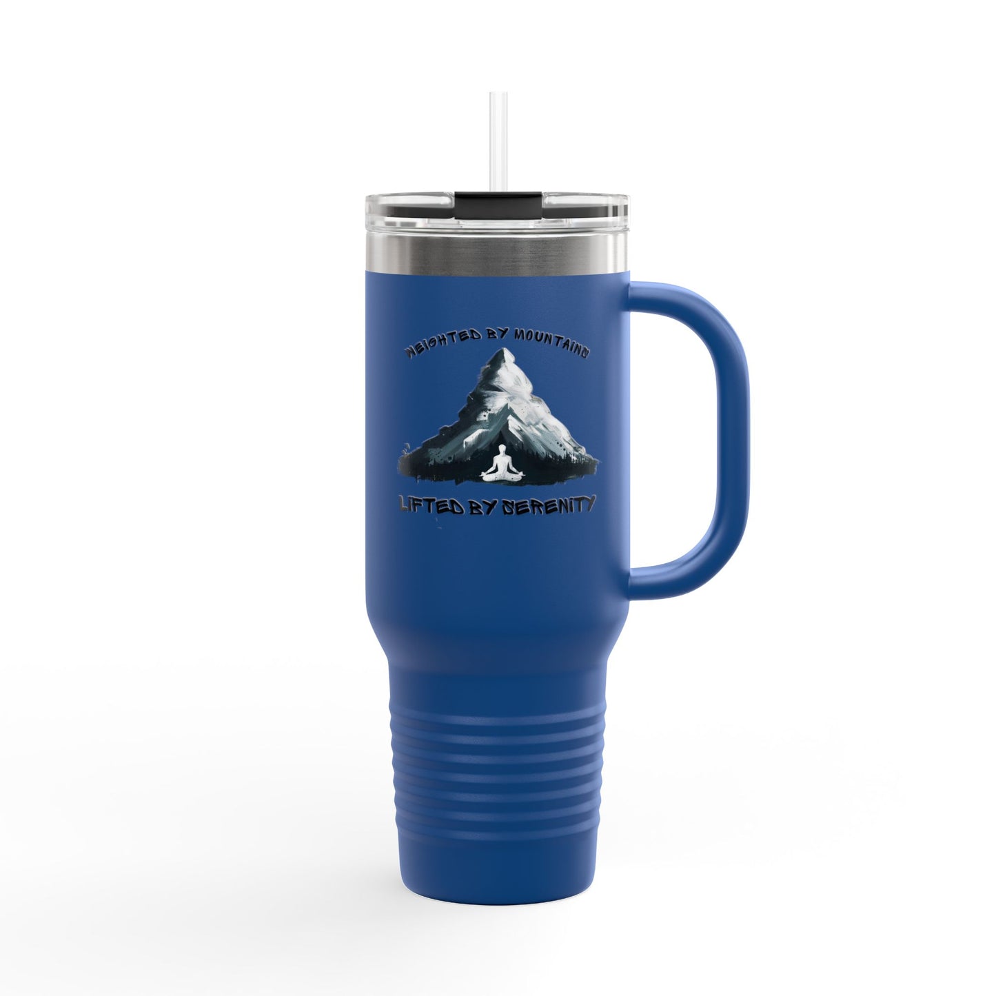 40 oz Insulated Stainless Steel Tumbler with Handle & Straw - White Mountain Quote Travel Mug