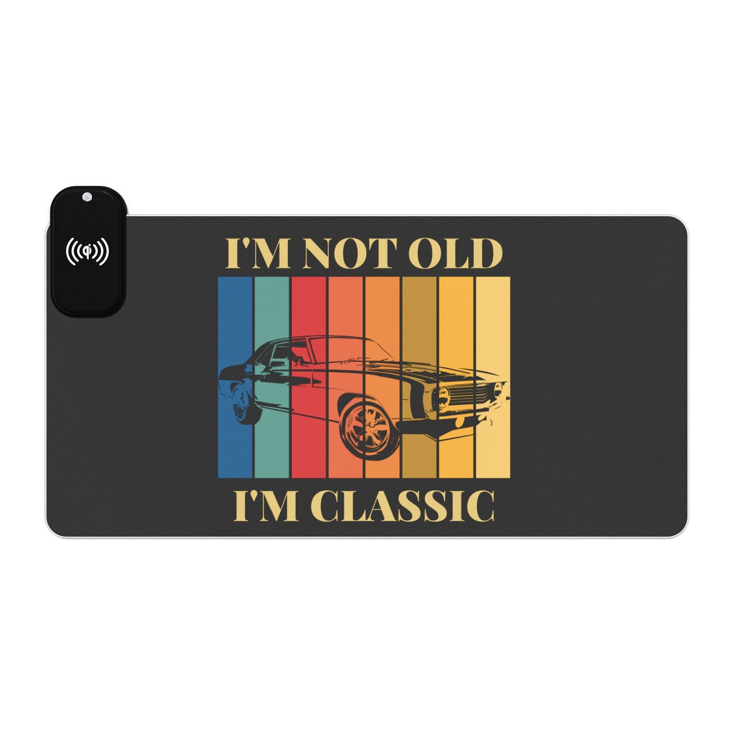 Vintage Car RGB Gaming Mouse Pad with Wireless Charging